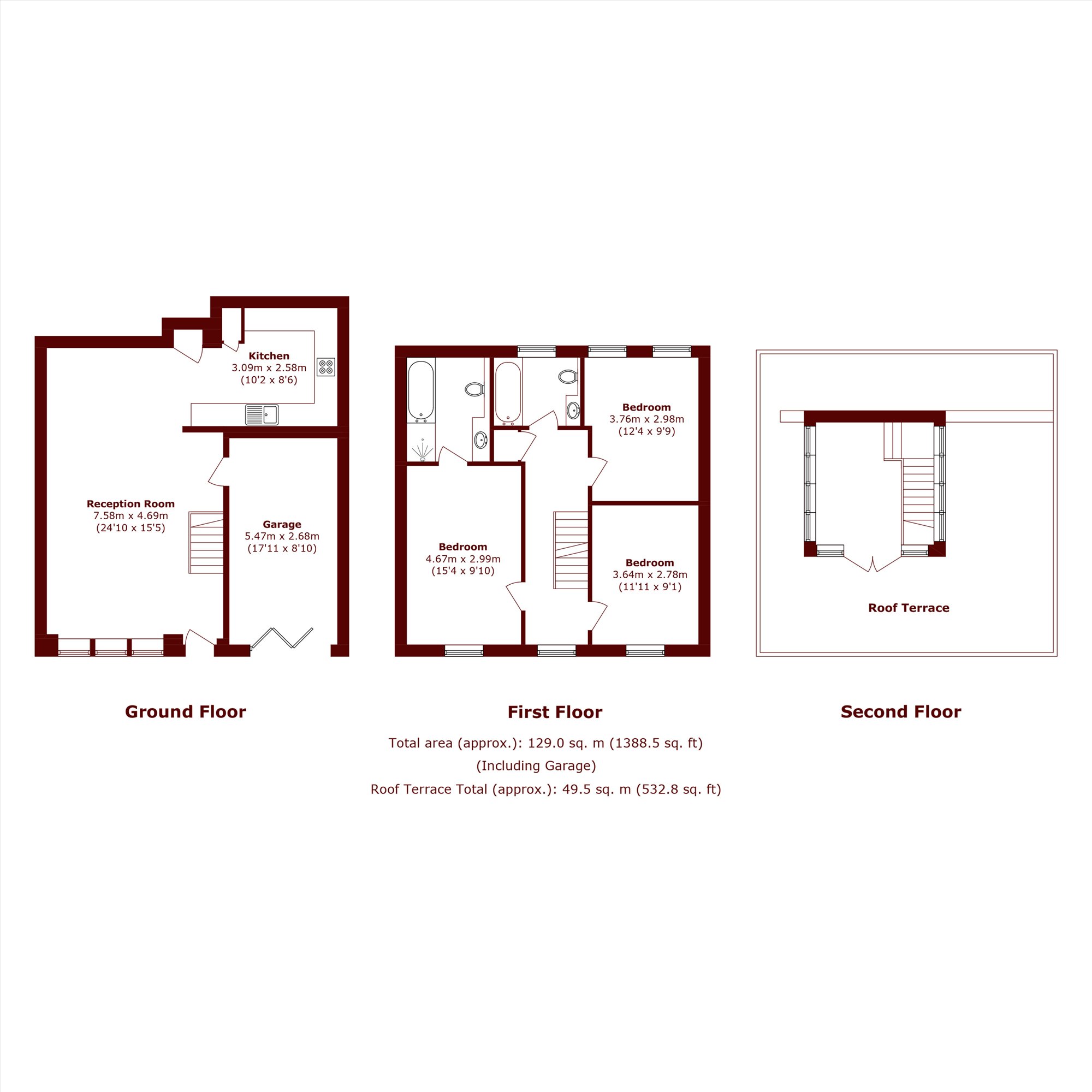 36, Gloucester Mews, London floorplan