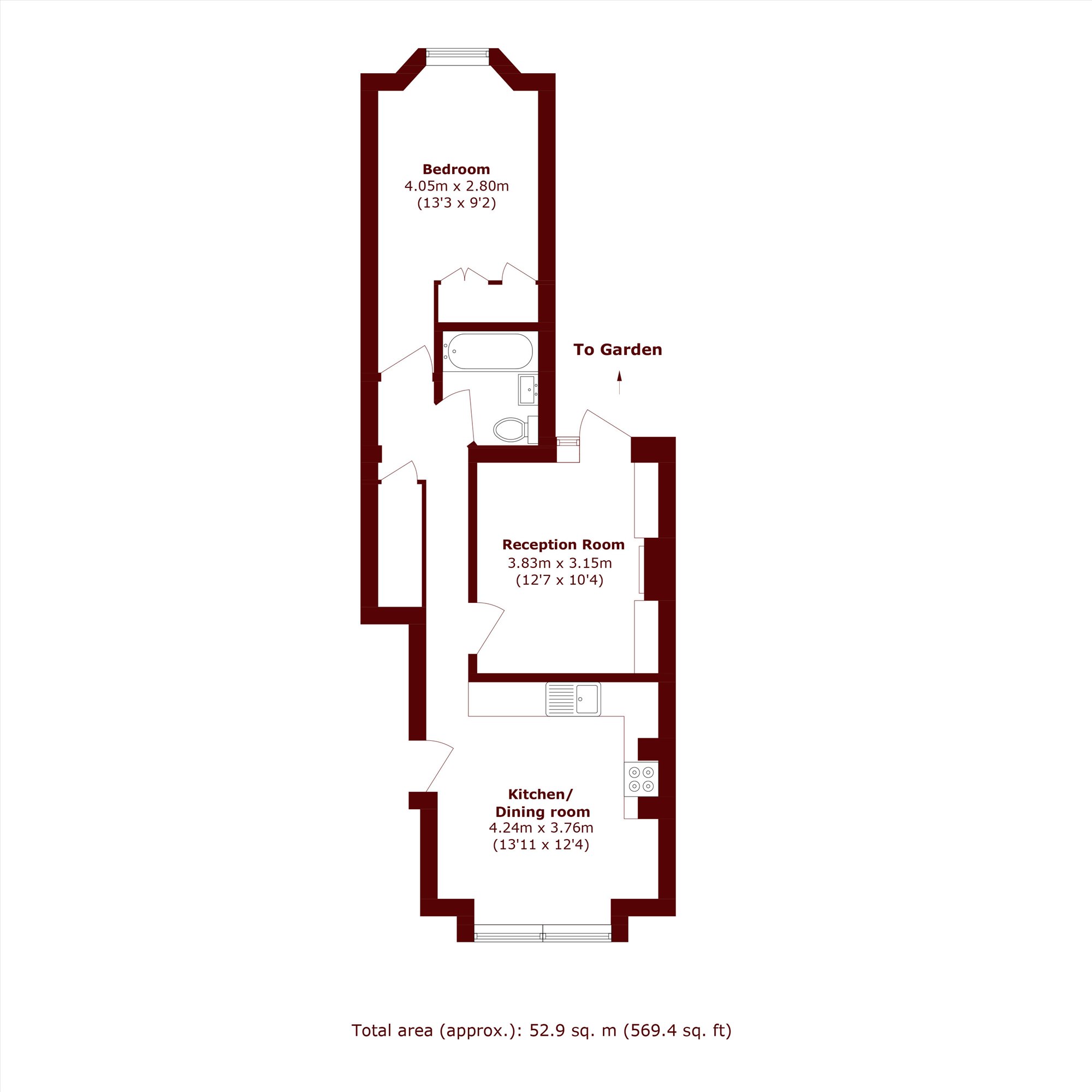Ground Floor Flat, 112, Glengall Road, London floorplan