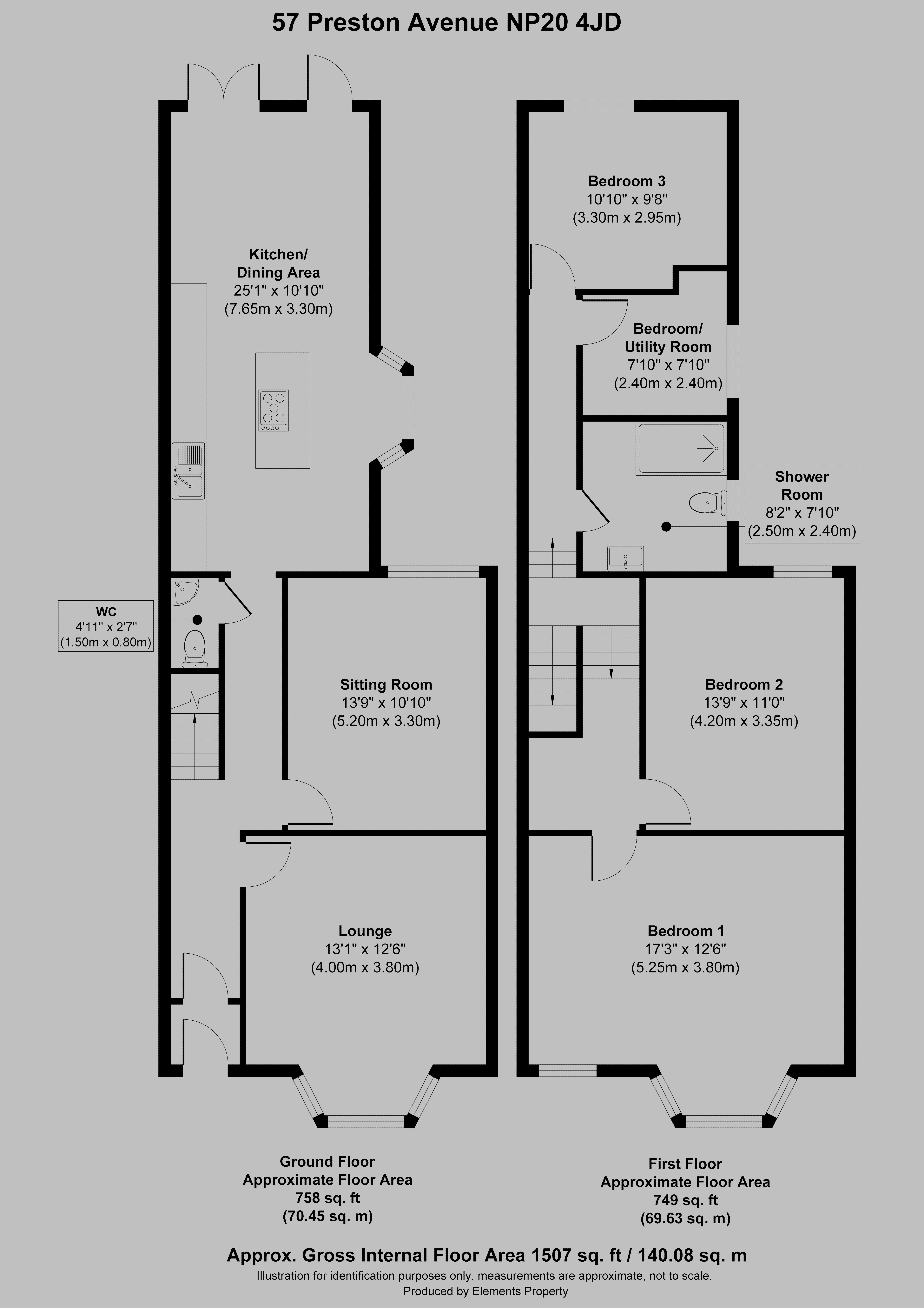 57, Preston Avenue, Newport floorplan