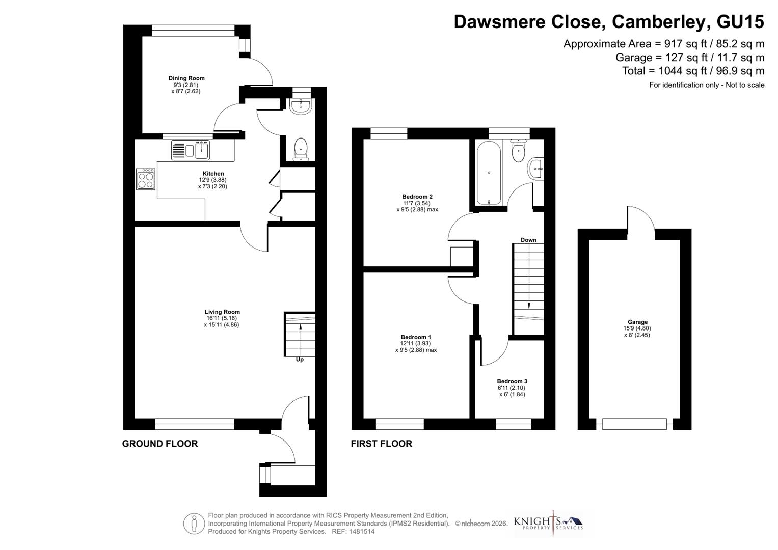 18, Dawsmere Close, Camberley floorplan
