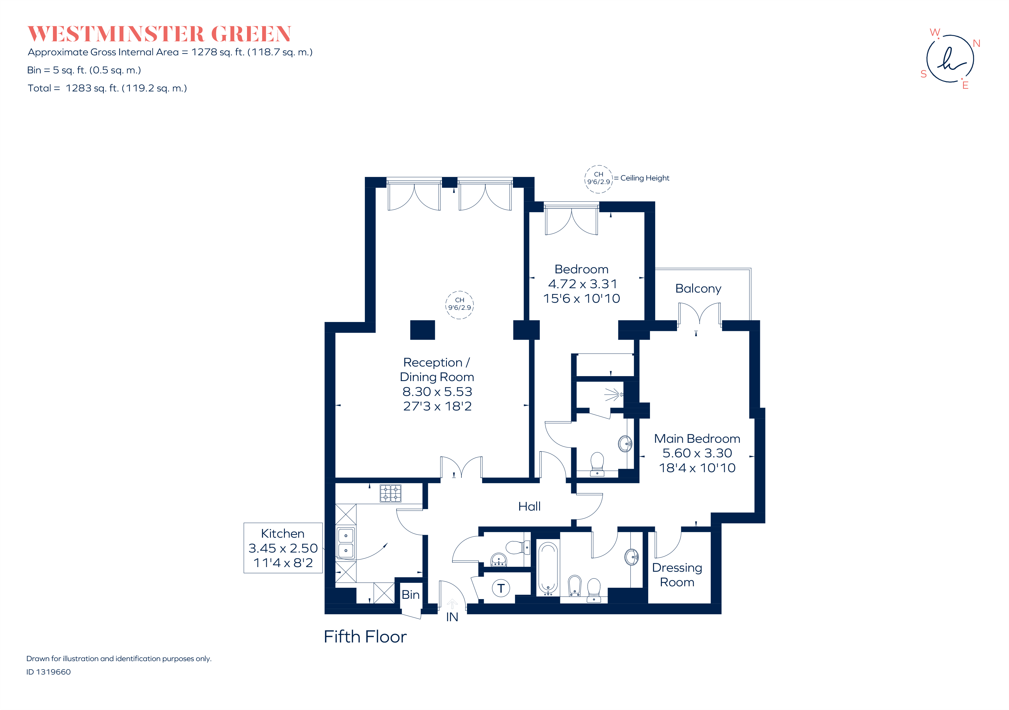 Flat 505, Westminster Green, 8, Dean Ryle Street, Westminster floorplan