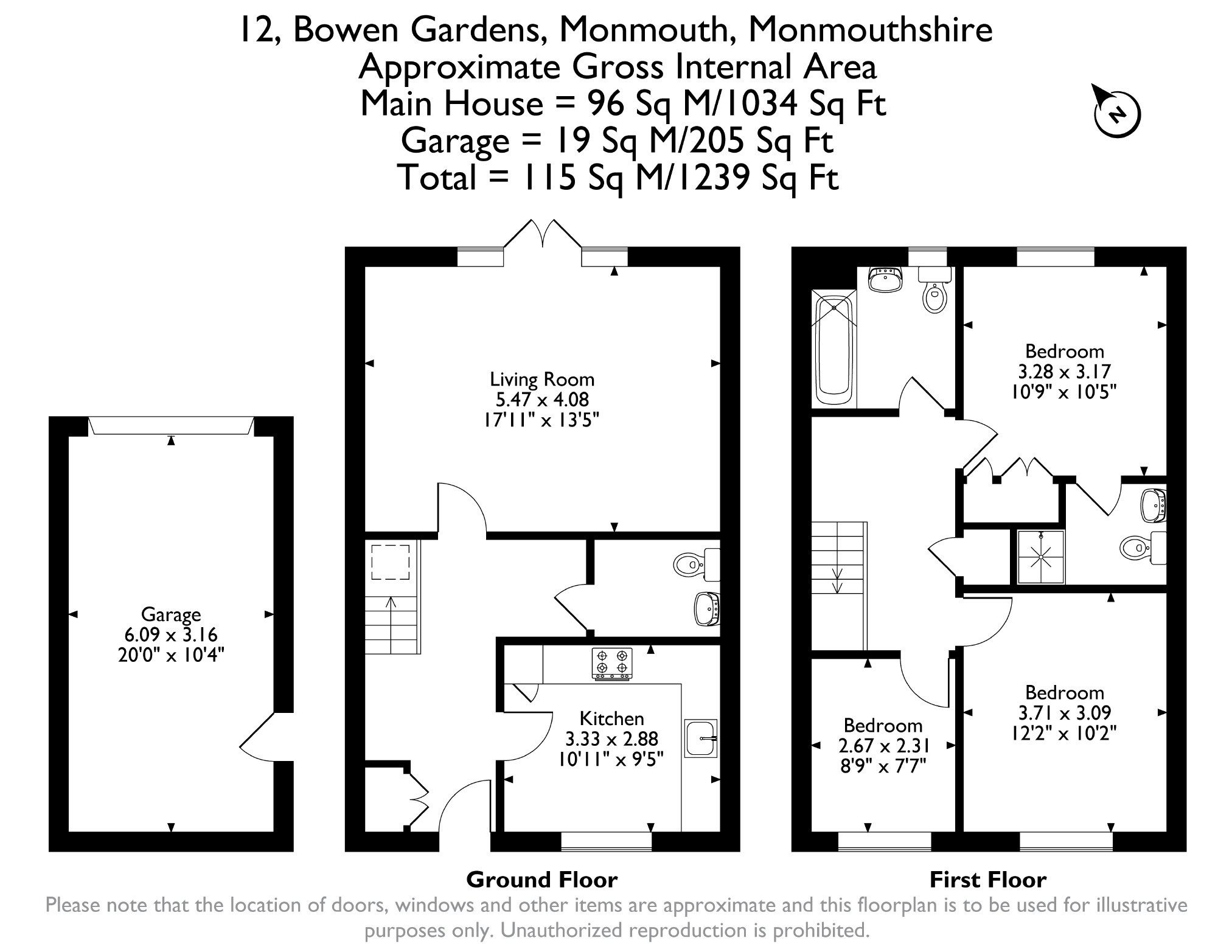 12, Bowen Gardens, Monmouth floorplan