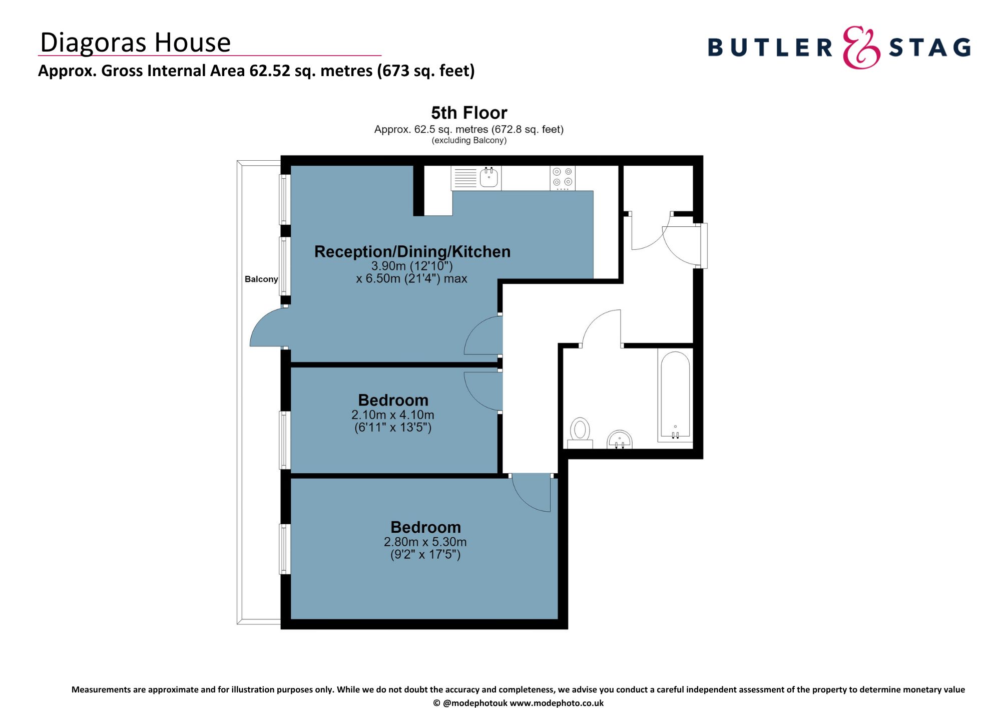 Flat 505, Diagoras House, London floorplan