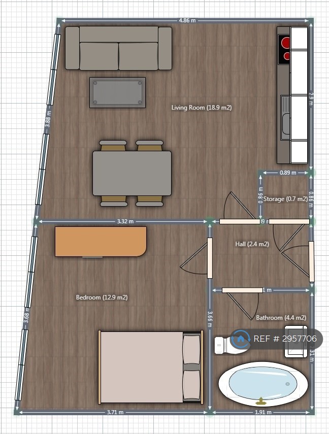 Flat  The Compasses, Farley Hill, Luton floorplan