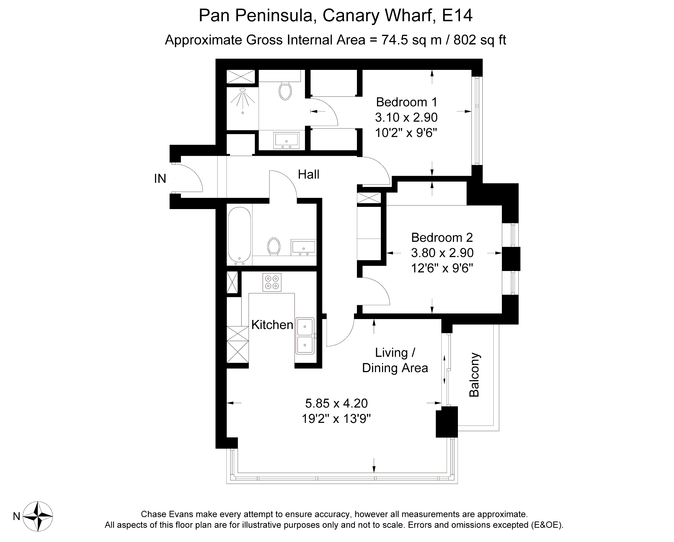 2 Bedrooms Flat to rent in West Tower, Pan Peninsula Square, Canary Wharf E14