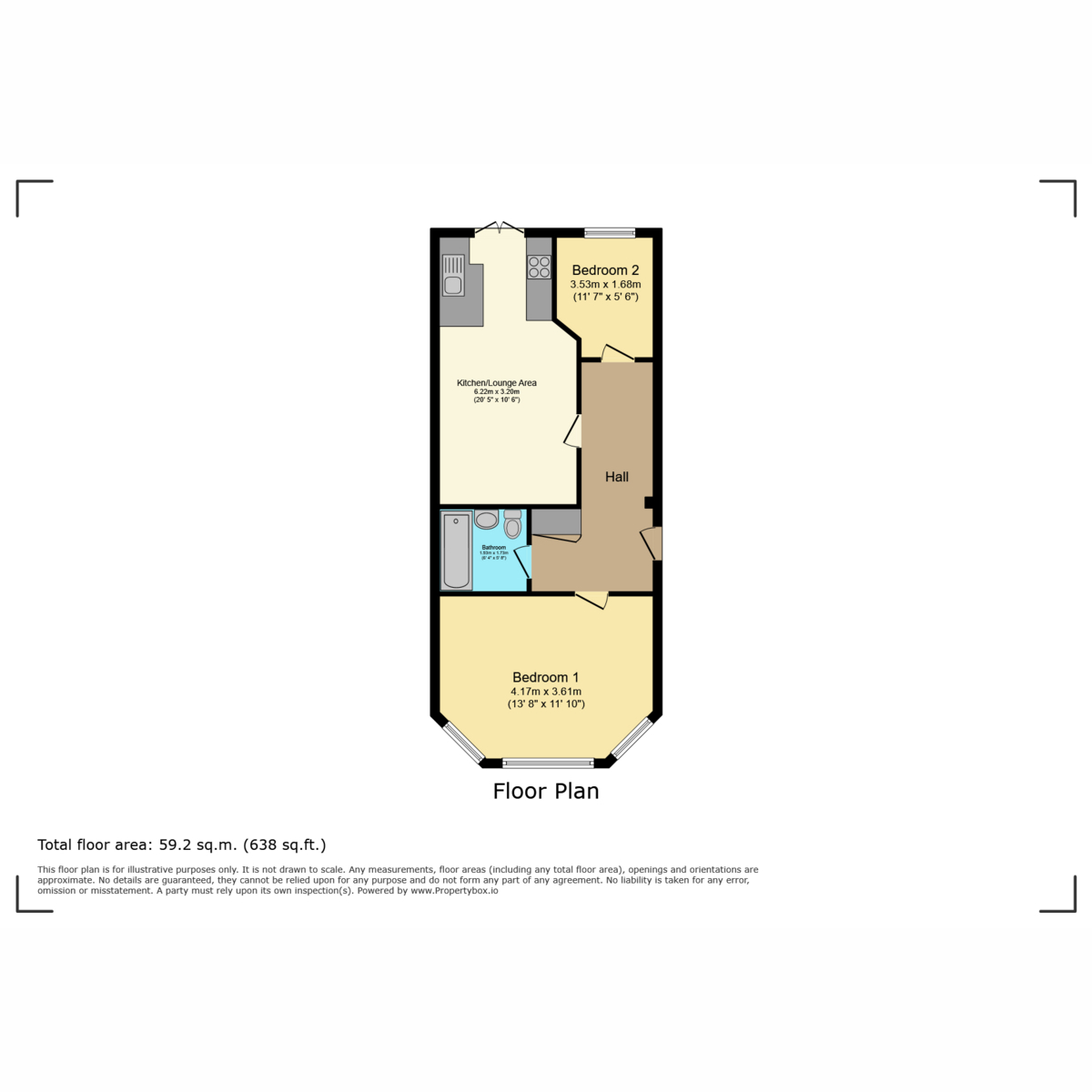 Flat Flat 1, 30, Arthurs Hill, Shanklin floorplan