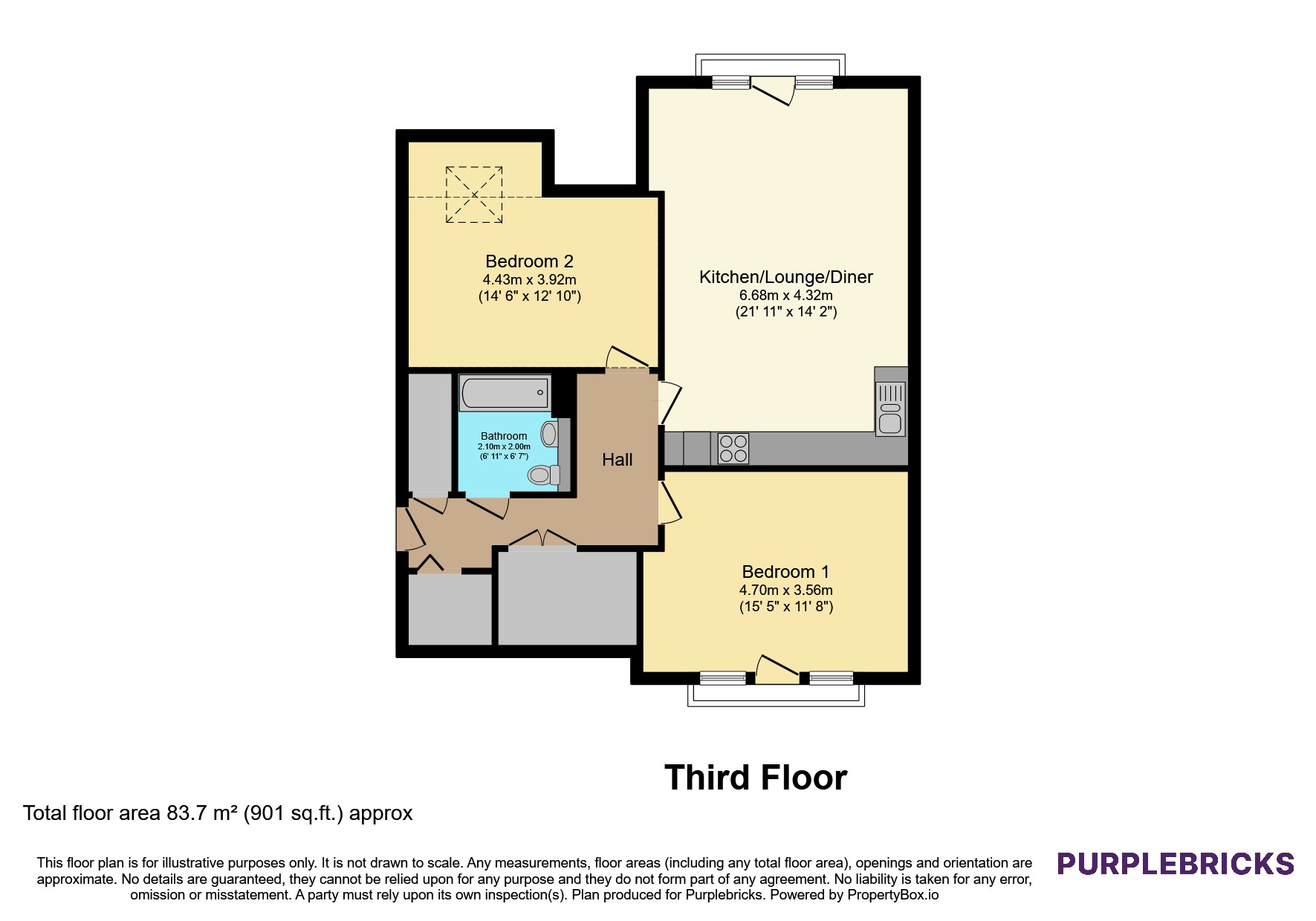 Apartment 16/Cedar House, The Avenue, Tunbridge Wells floorplan