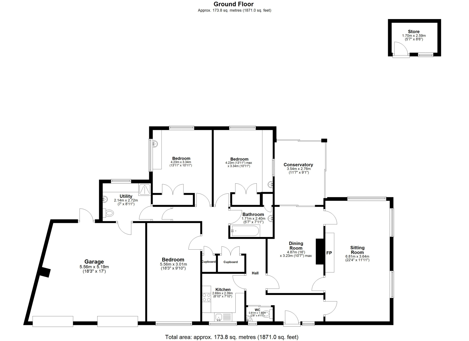 Four Winds, Trebetherick floorplan
