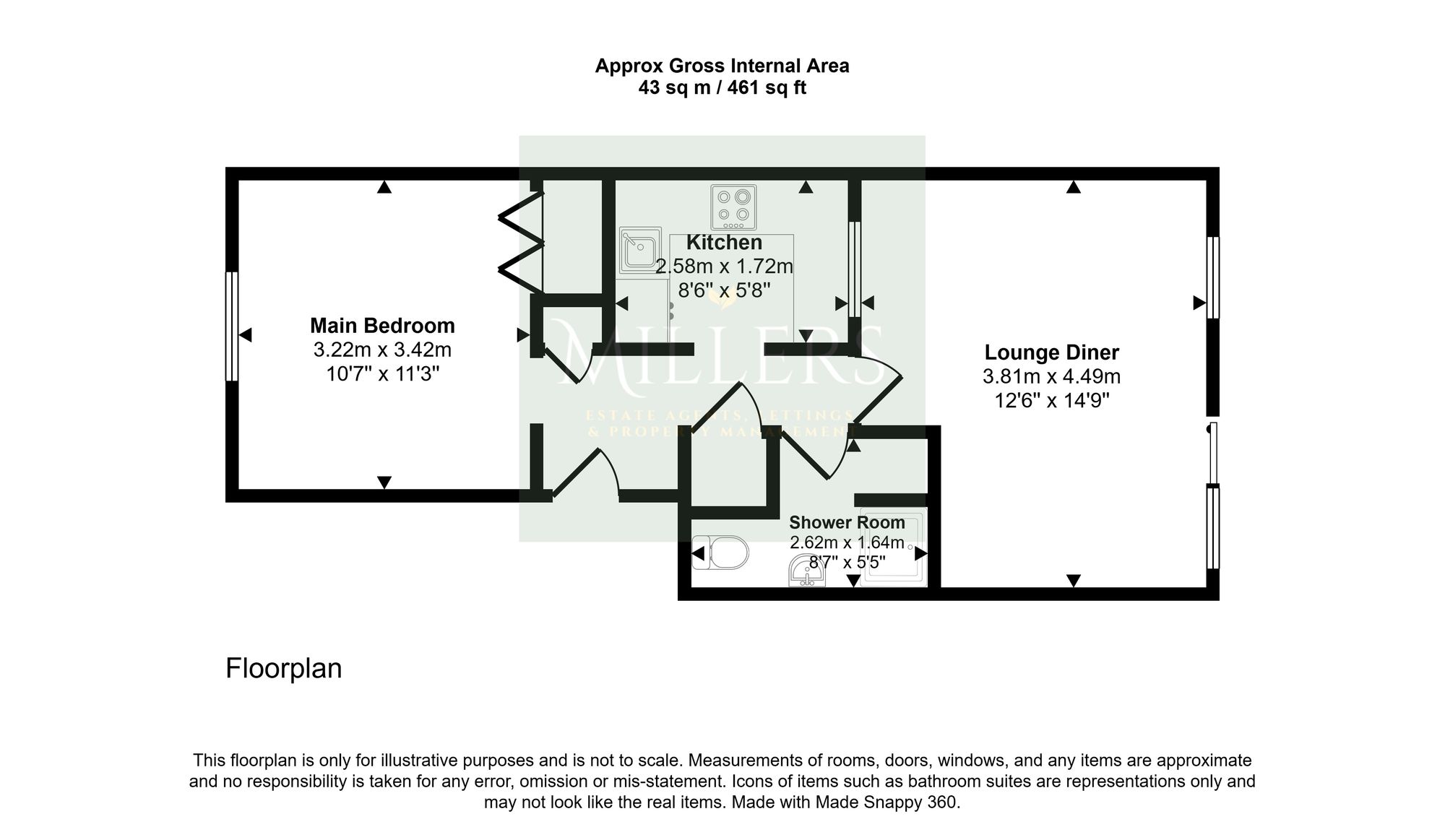 Flat 9, 5 Vincent Road, Sheringham floorplan