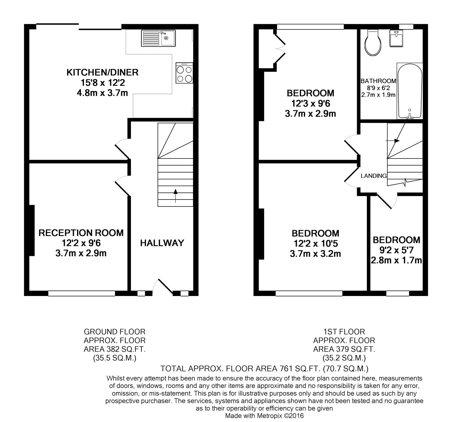 62, Brooklyn Road, London floorplan