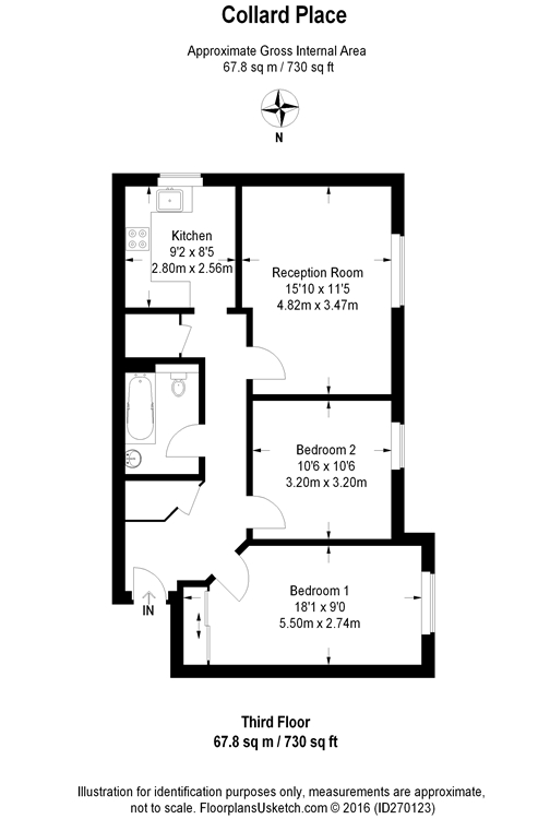 2 Bedrooms Flat to rent in Collard Place, London NW1