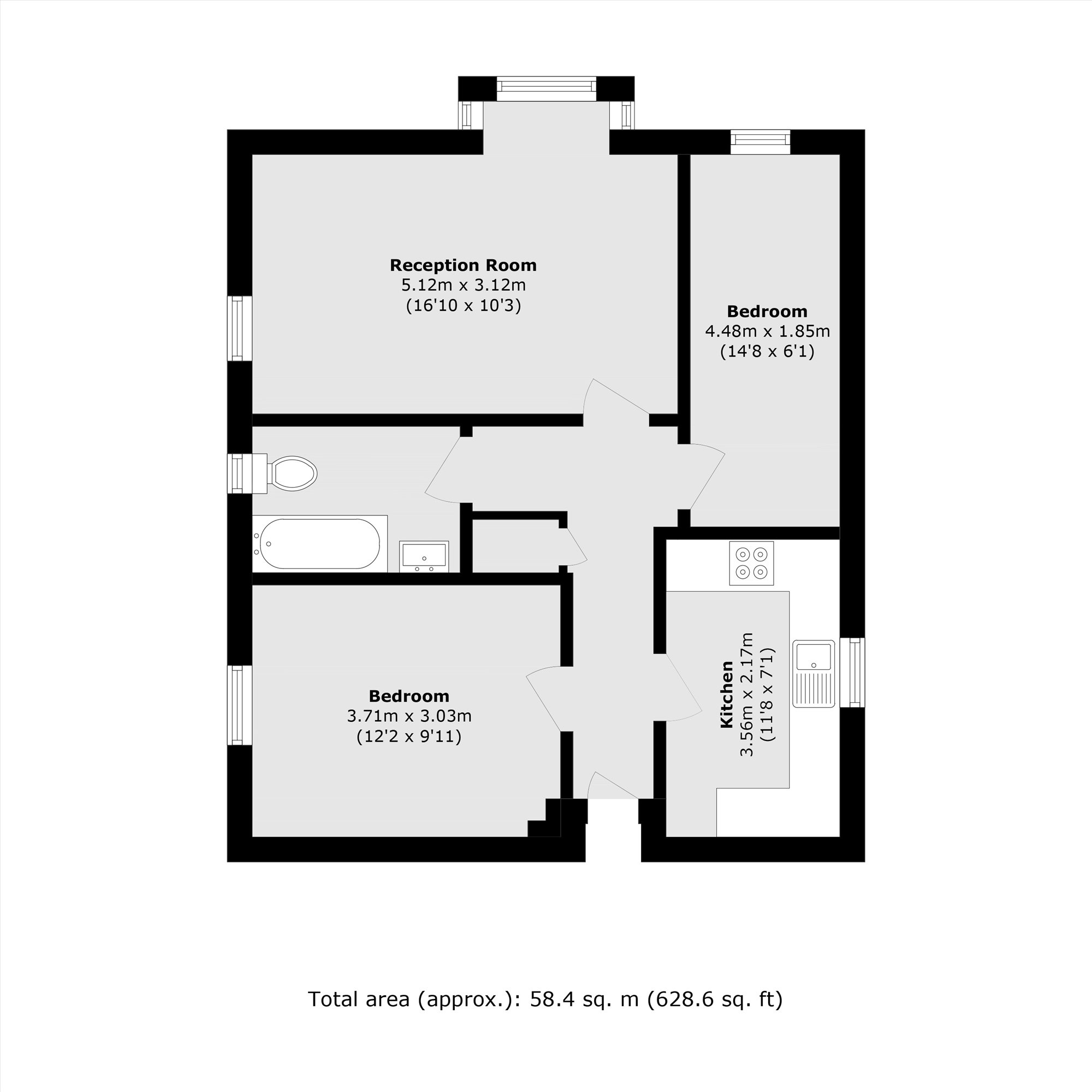 Flat 6, 63, Ormond Avenue, Hampton floorplan