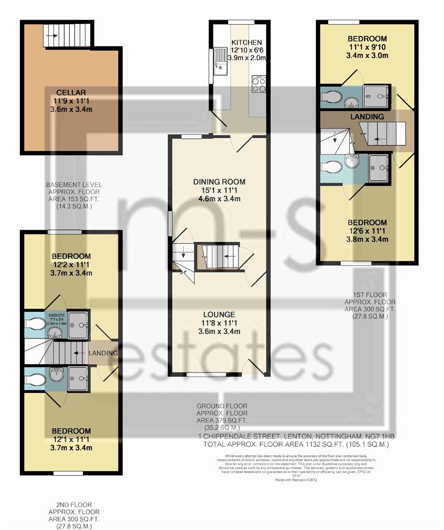1, Chippendale Street, Nottingham floorplan
