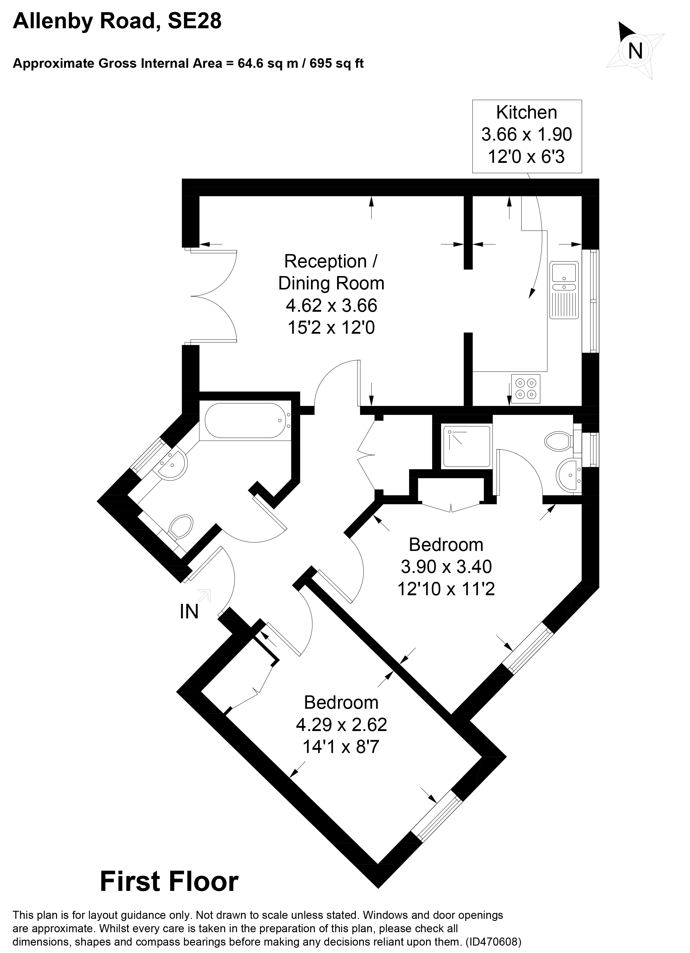 2 Bedrooms Flat to rent in Allenby Road, London SE28