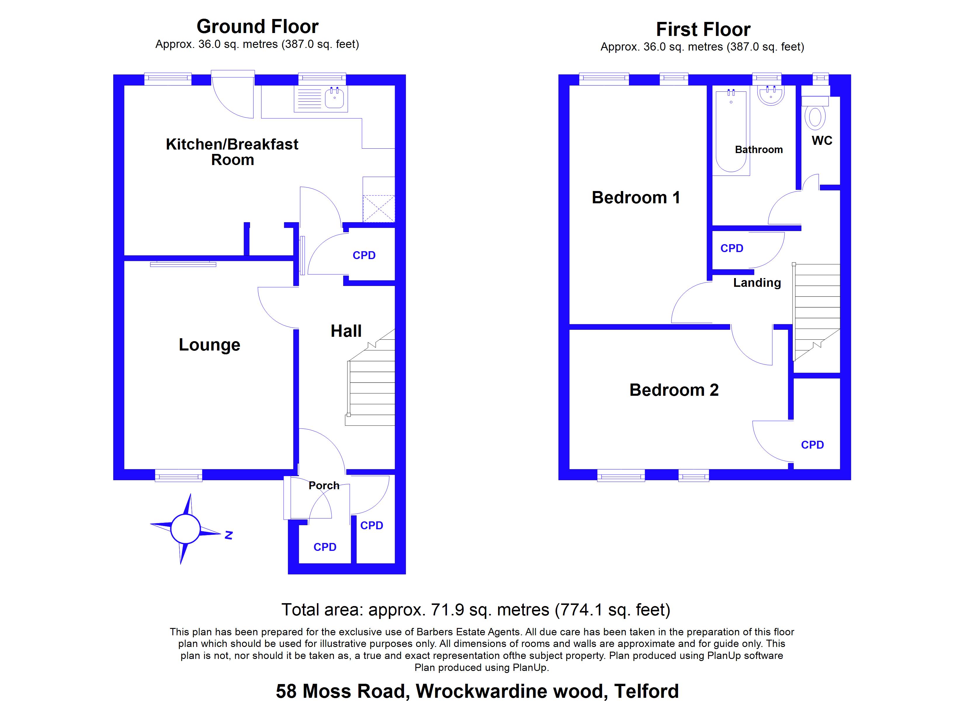 58, Moss Road, Telford floorplan