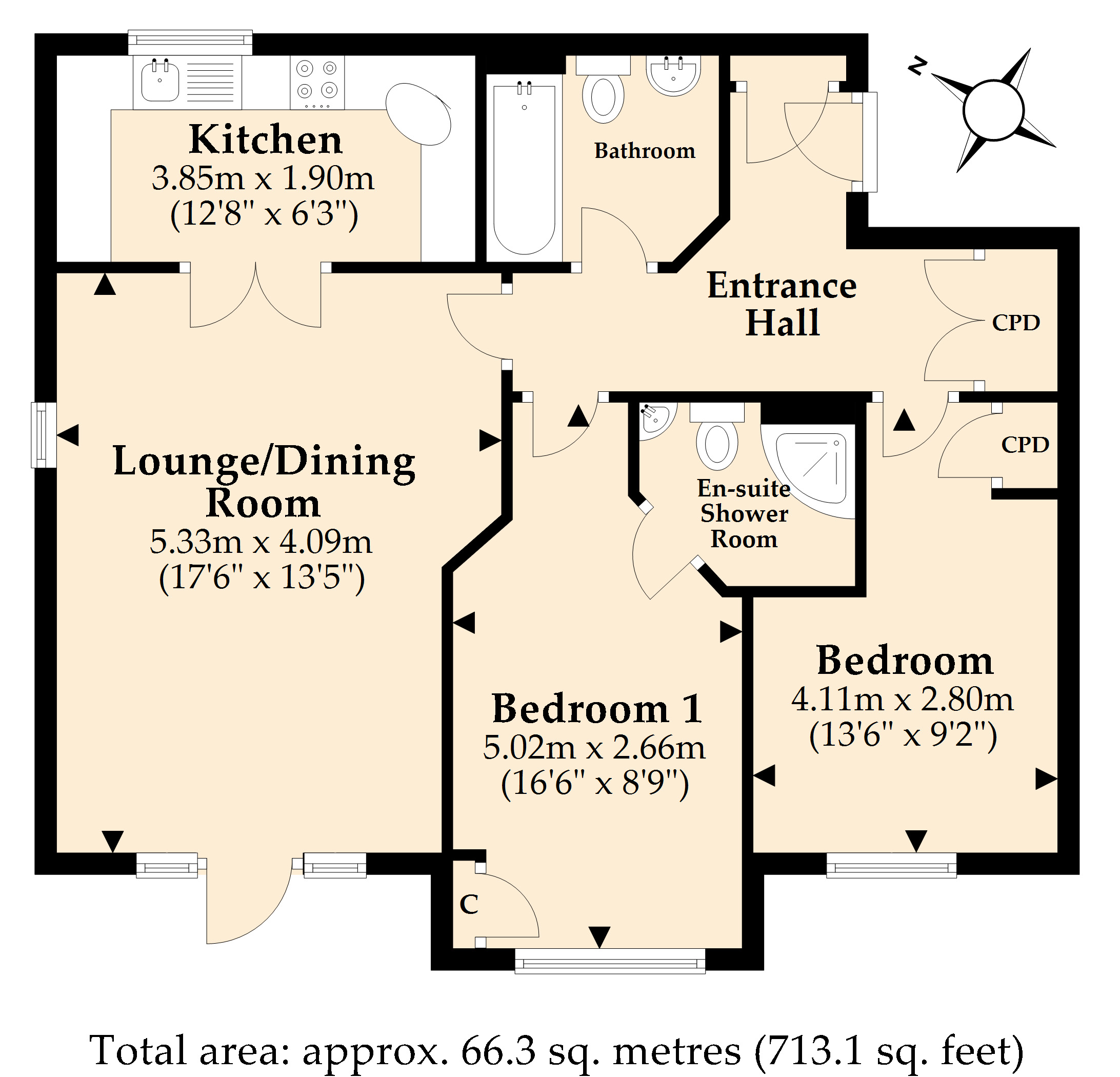 Apartment 1,, Hollybrook, West Moors floorplan