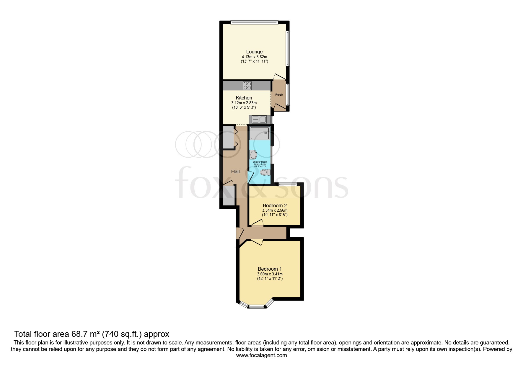 Flat 1, 13, Connaught Road, Seaford floorplan
