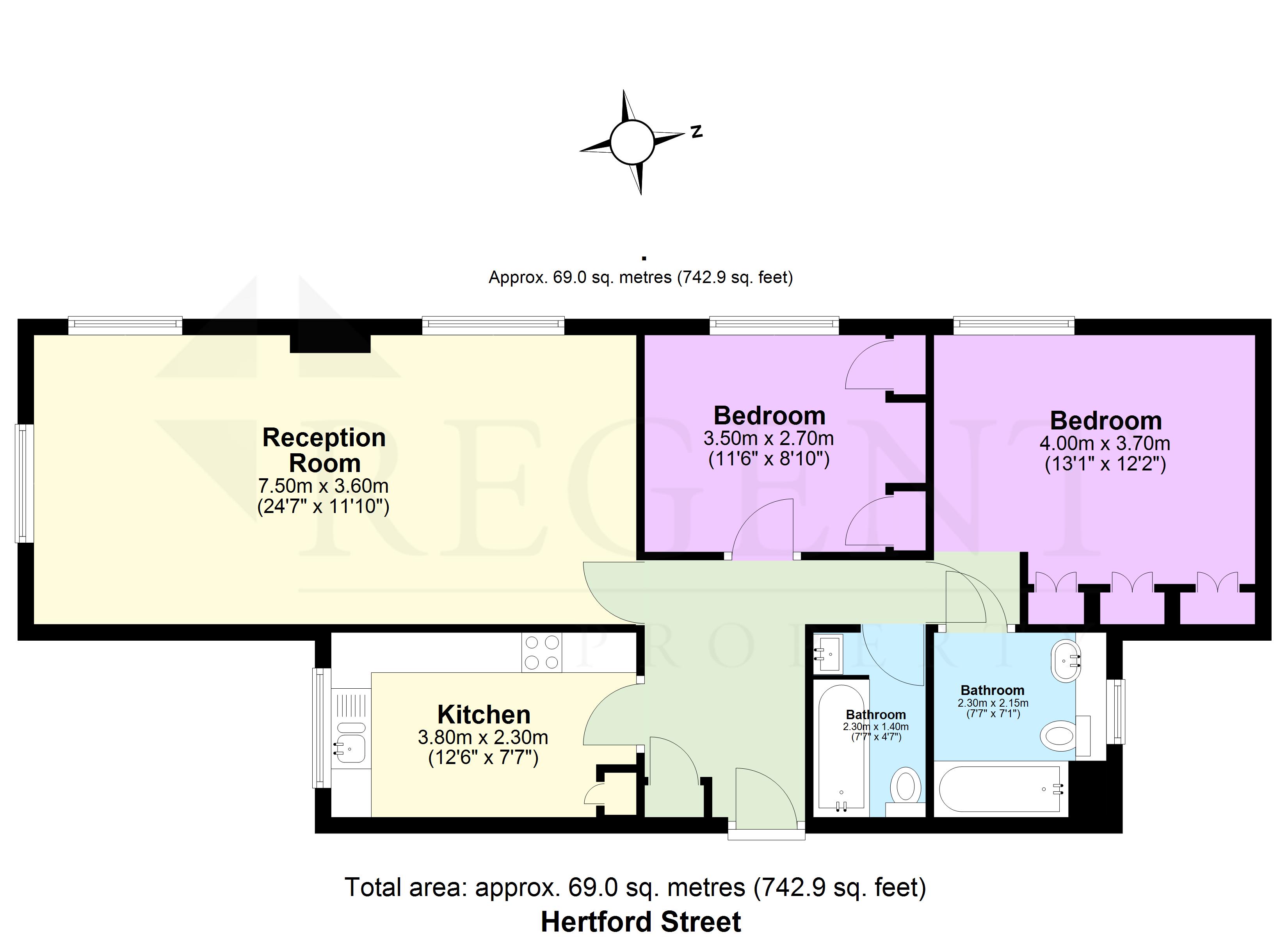 Flat 605, 605 Carrington House, Hertford Street, London floorplan