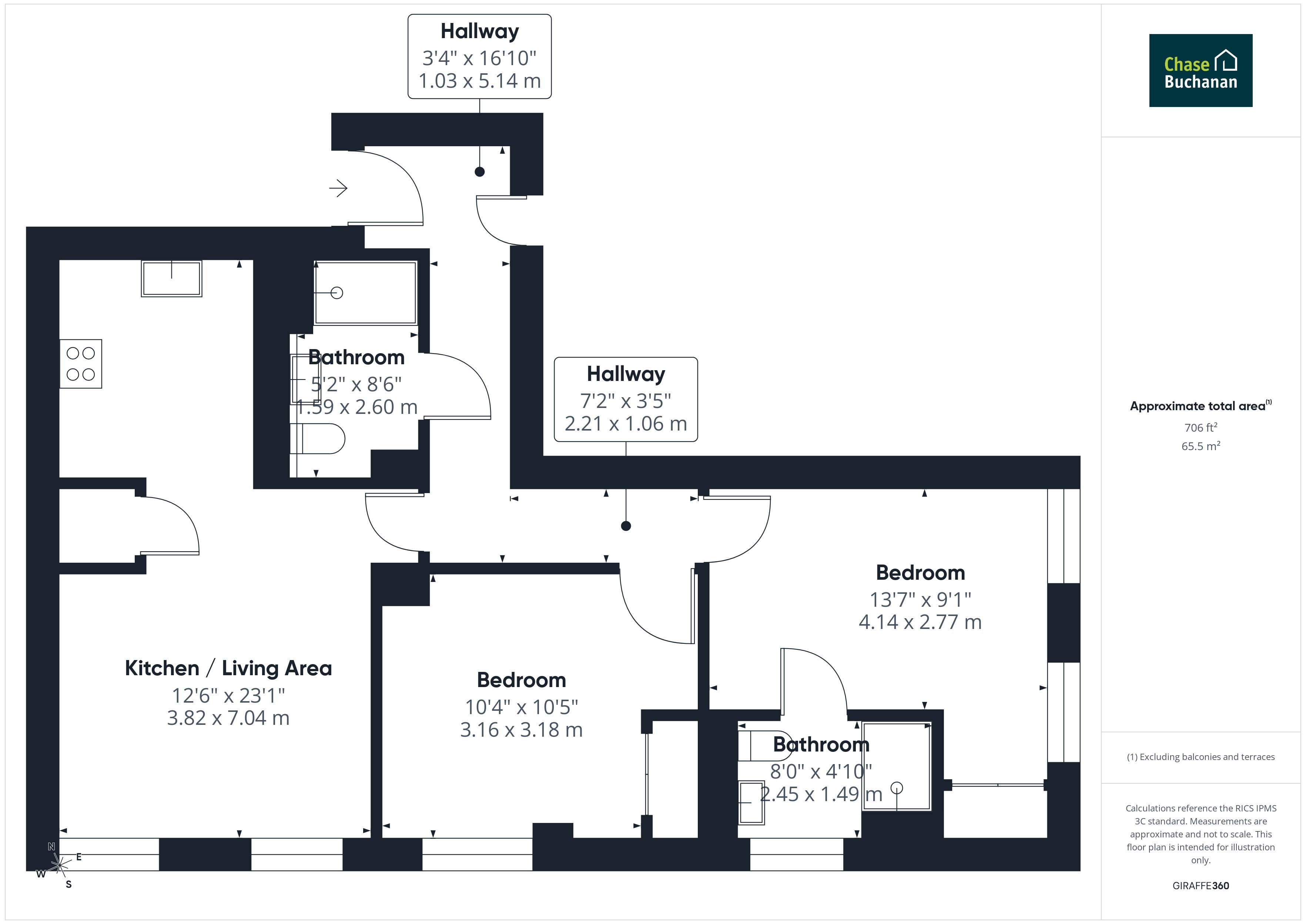 Flat 13 Garrick House, 163,, High Street, Hampton Hill floorplan