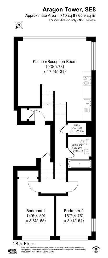 Flat 1802, Aragon Tower, George Beard Road, Deptford floorplan