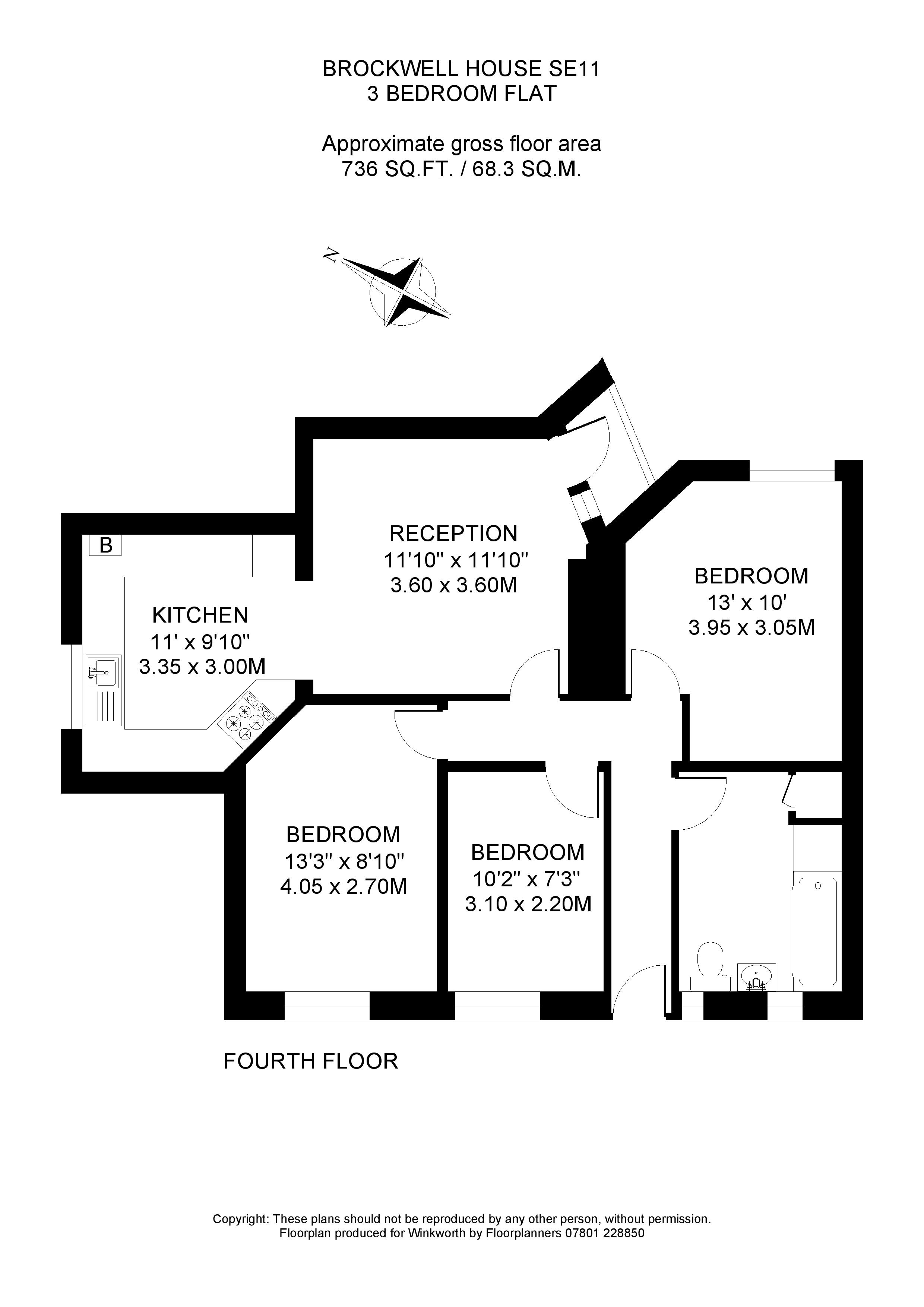 Flat 22, Brockwell House,, Vauxhall Street, London floorplan