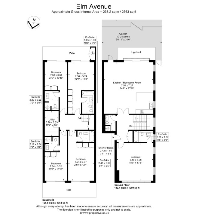 Flat 1 3, Elm Avenue, London floorplan