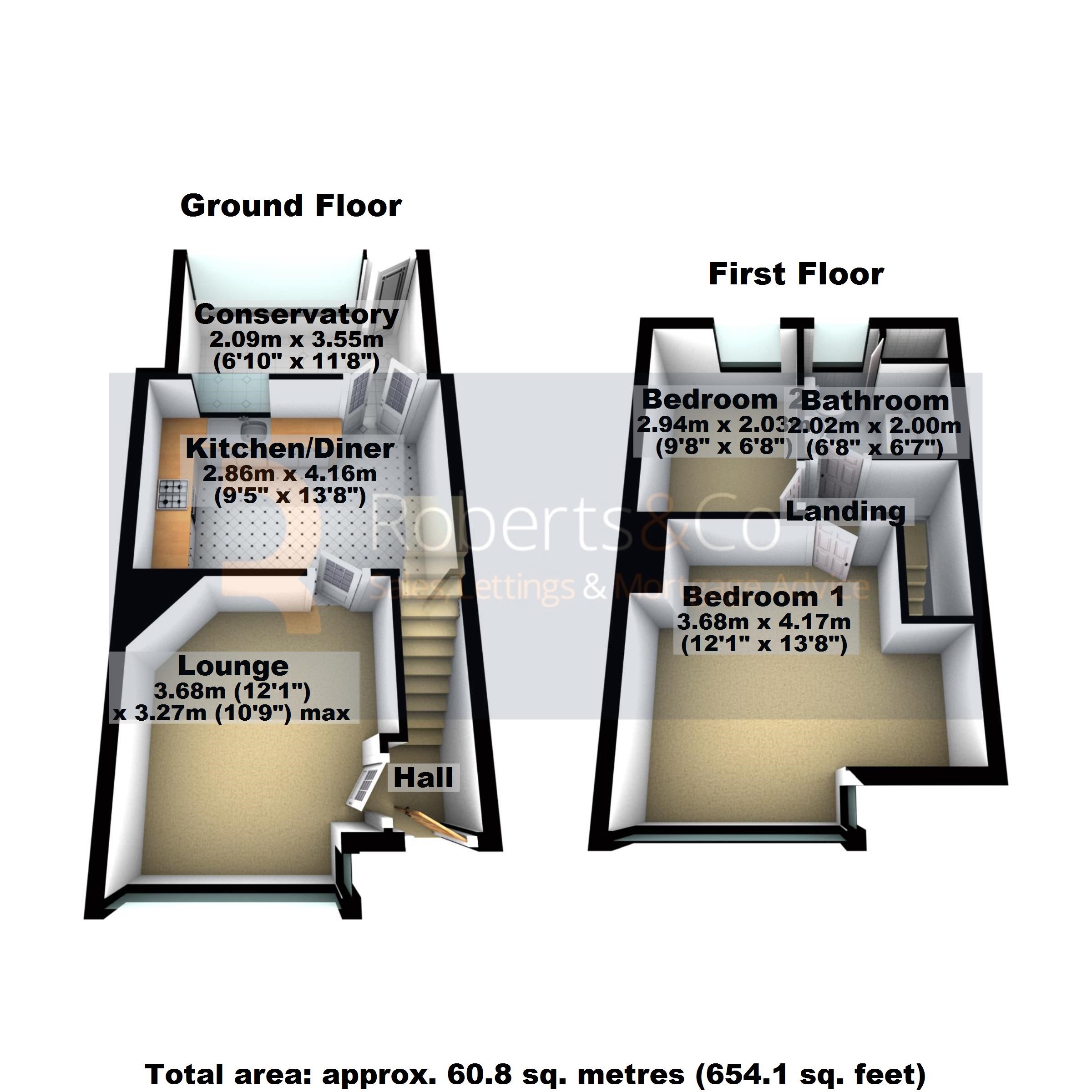 Crookings Lane, Penwortham, Preston PR1, 2 bedroom terraced house for