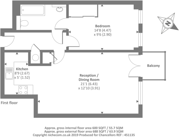 1 Bedrooms Flat to rent in Kestrel Court, 4 Heron Way, Maidenhead, Berkshire SL6