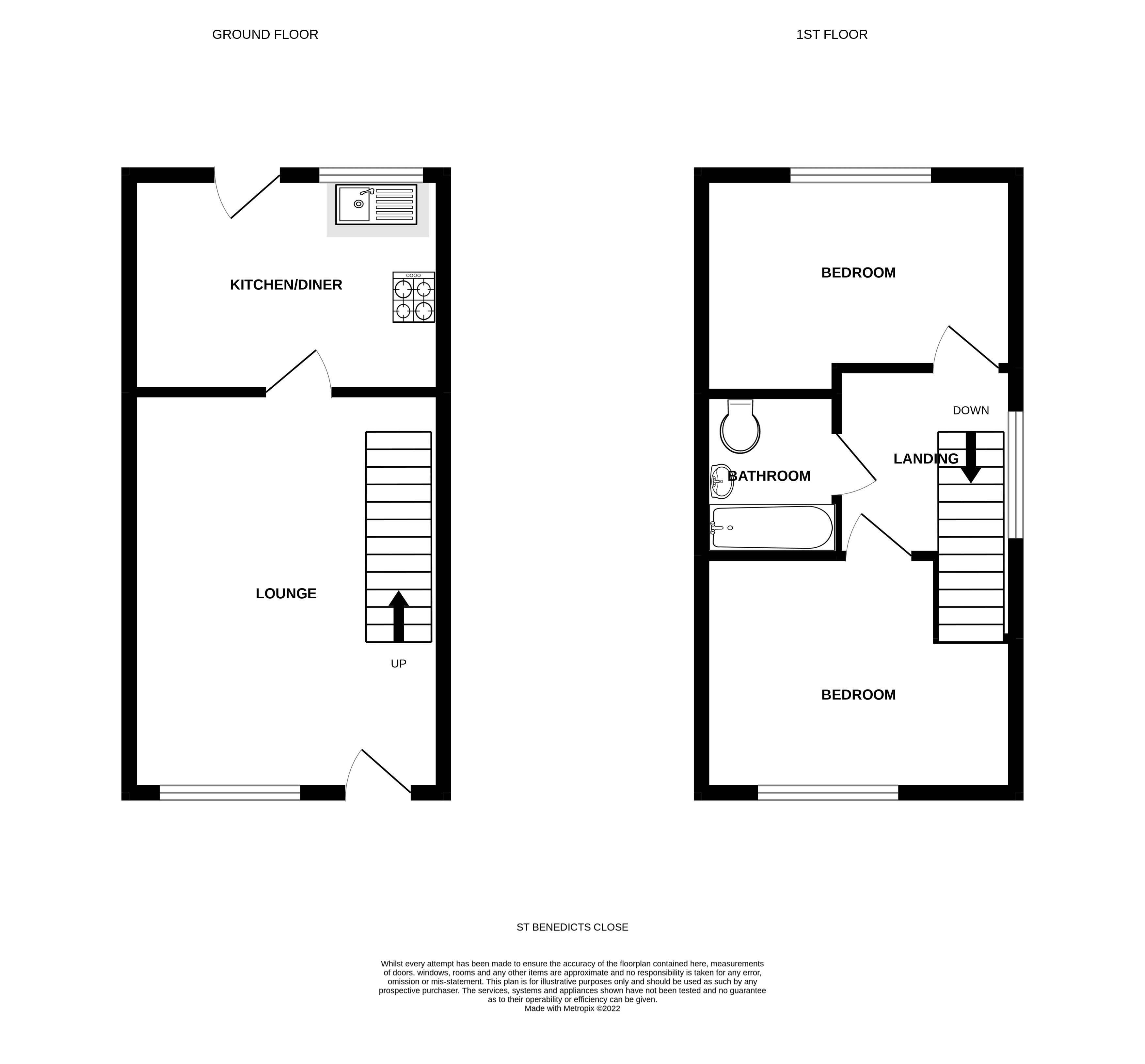 St. Benedicts Close, Aldershot GU11, 2 bedroom terraced house to rent