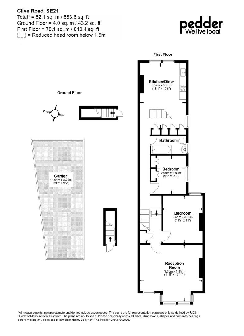 156, Clive Road, London floorplan