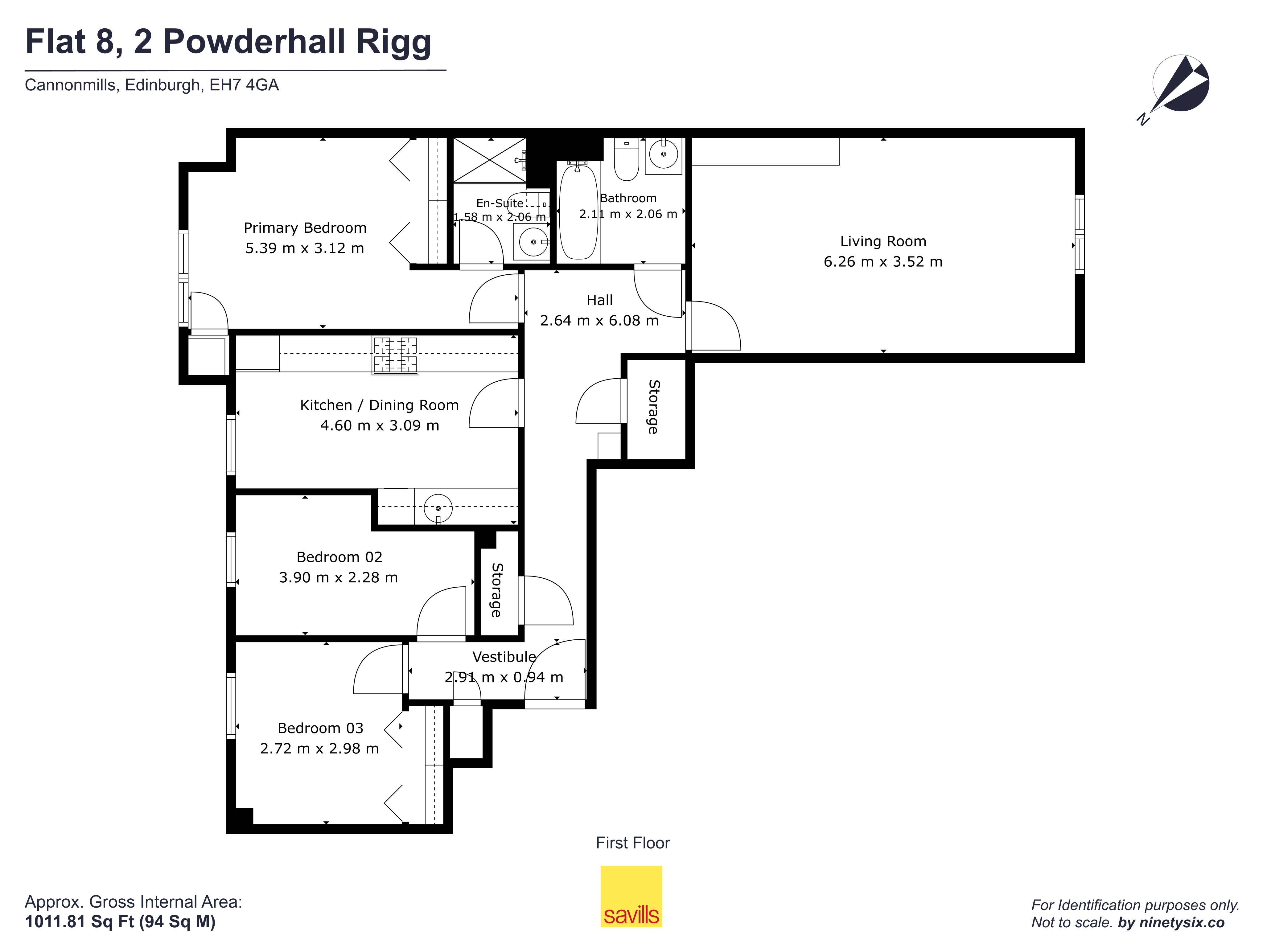 Flat 8, 2, Powderhall Rigg, Edinburgh floorplan