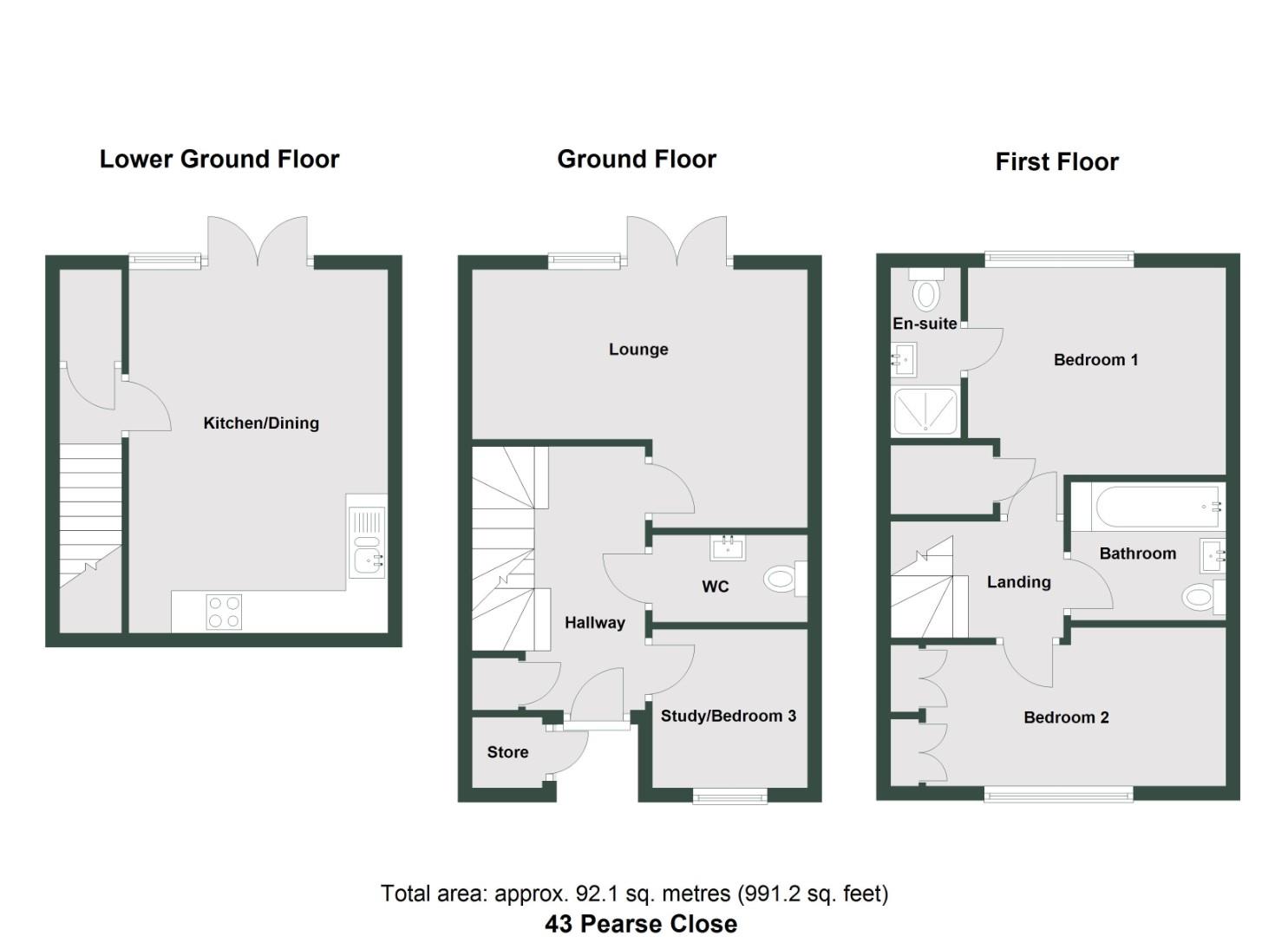 43, Pearse Close, Penarth floorplan