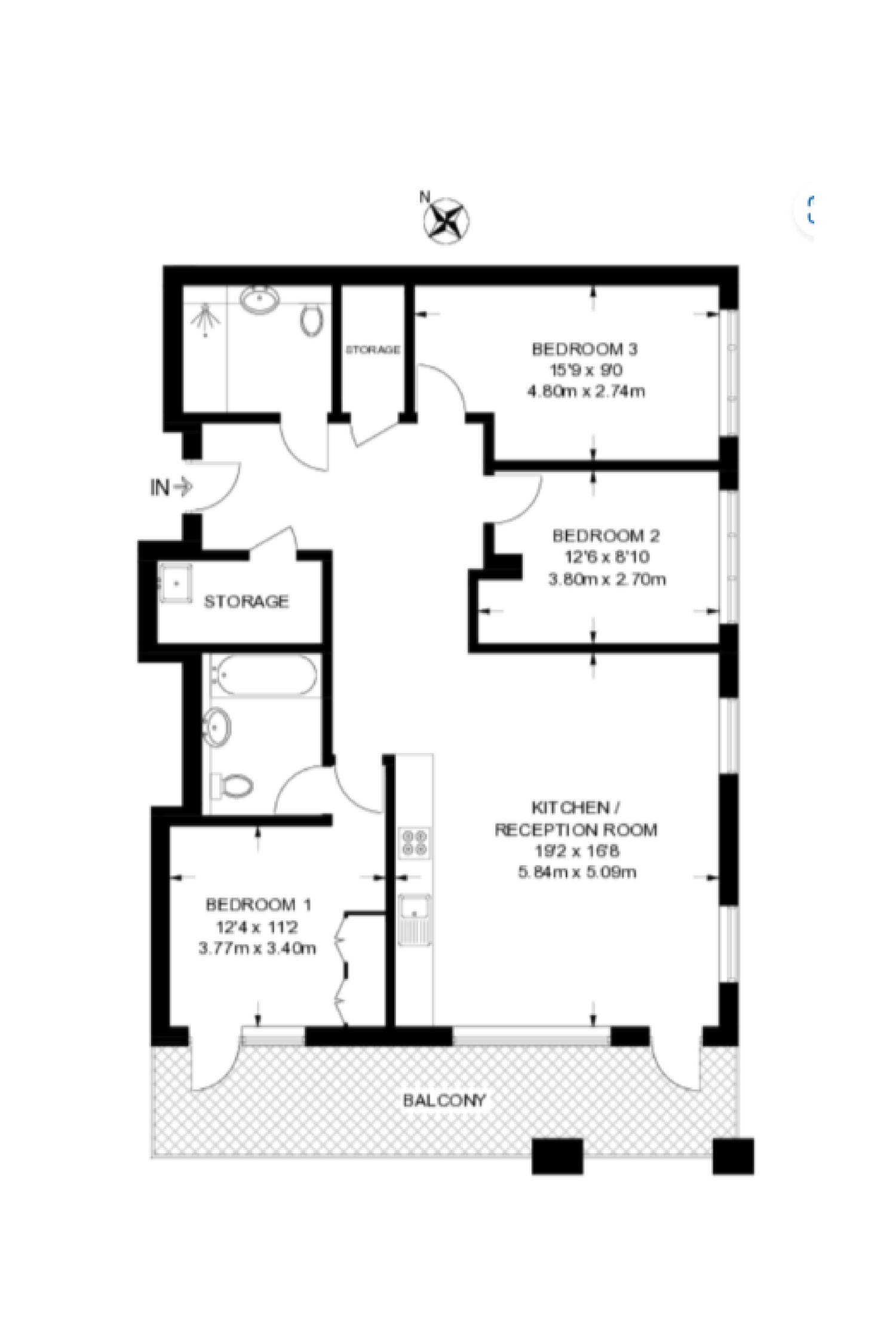 133, Compton House, 7 Victory Parade, London floorplan