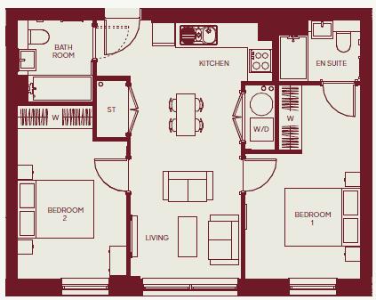 Plot 89, Claxton House, Claxton House, Stevenage floorplan
