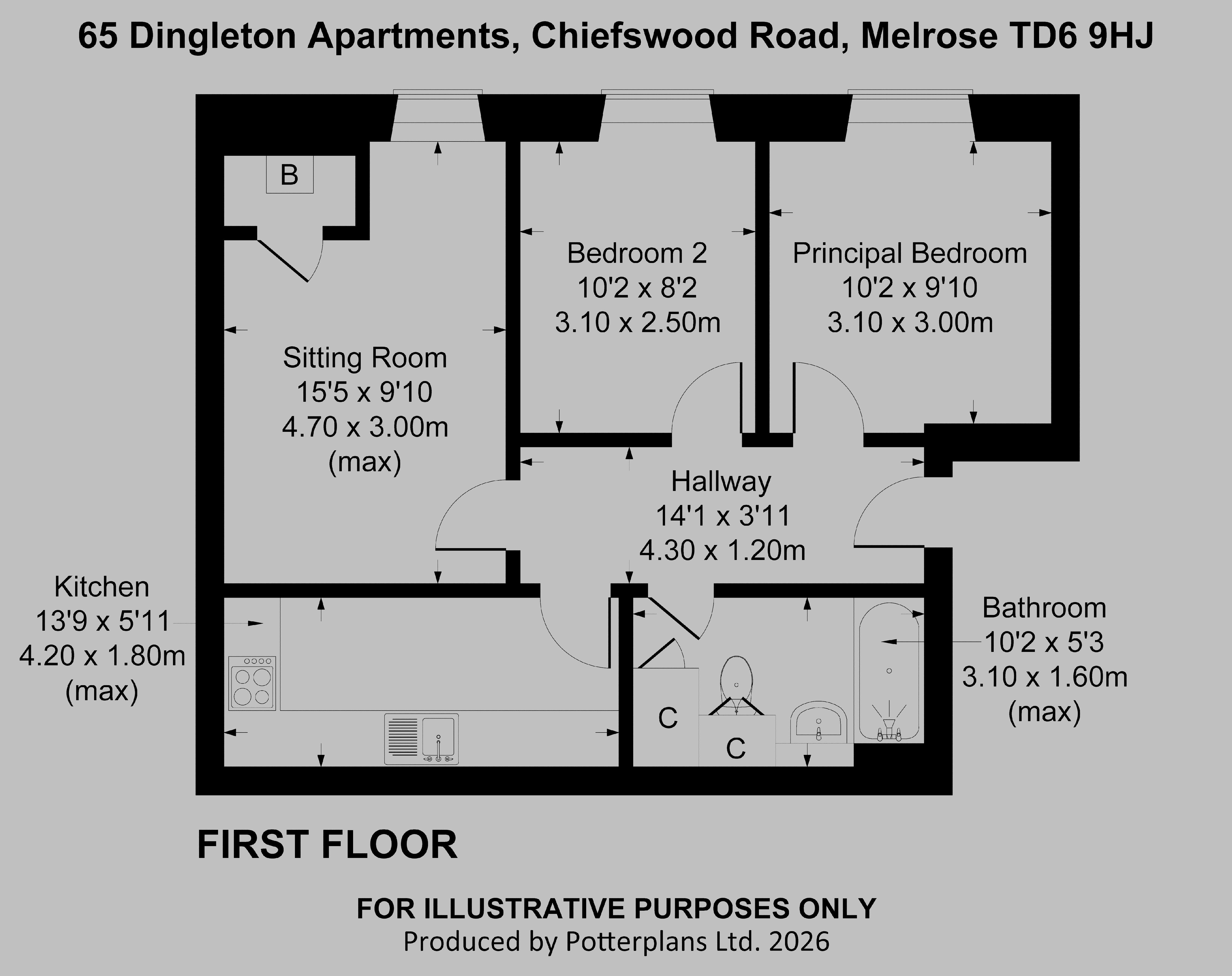 65 Dingleton Apts.,, Chiefswood Road, Melrose floorplan