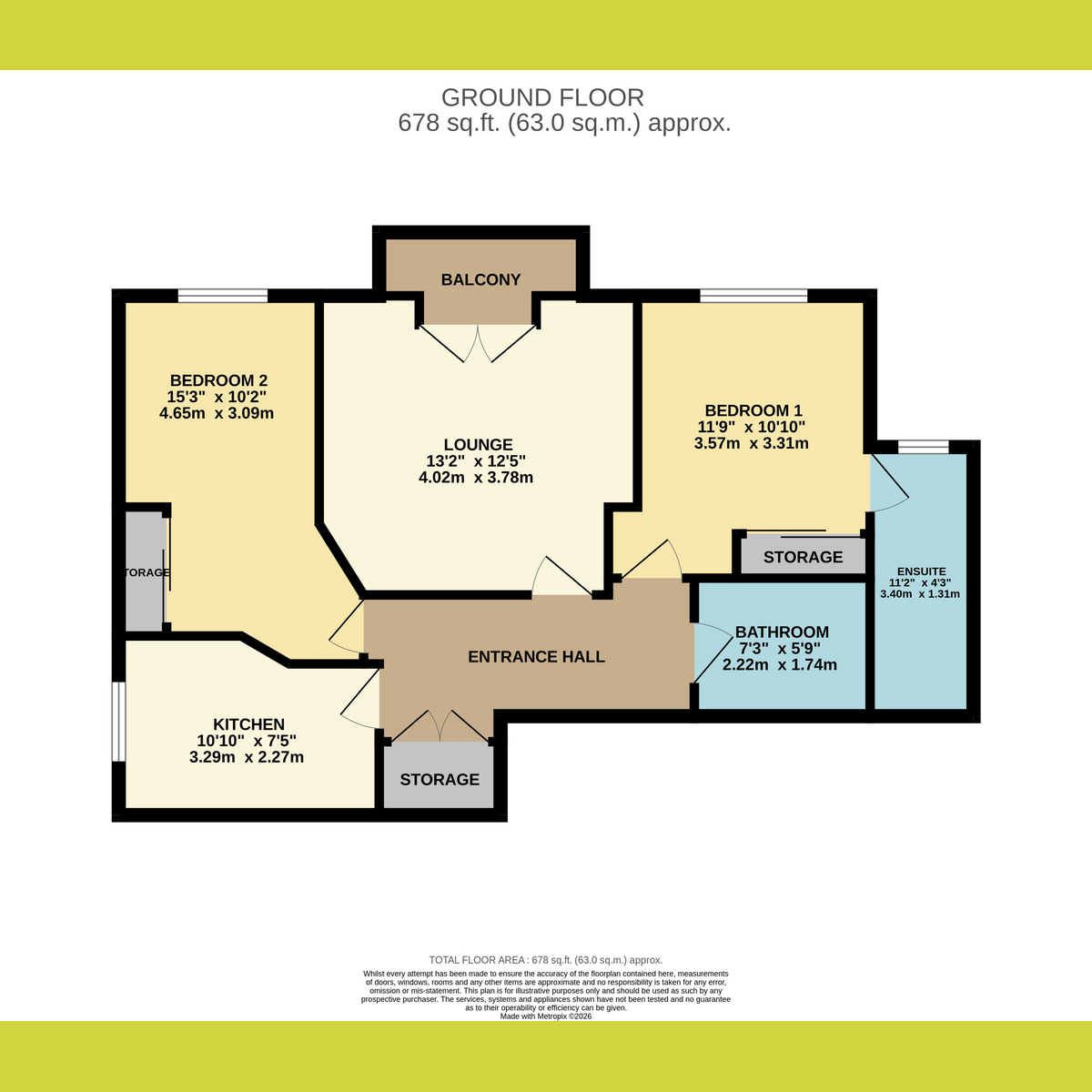 Flat 5, Follygate, Aldermans Hill, Hockley floorplan