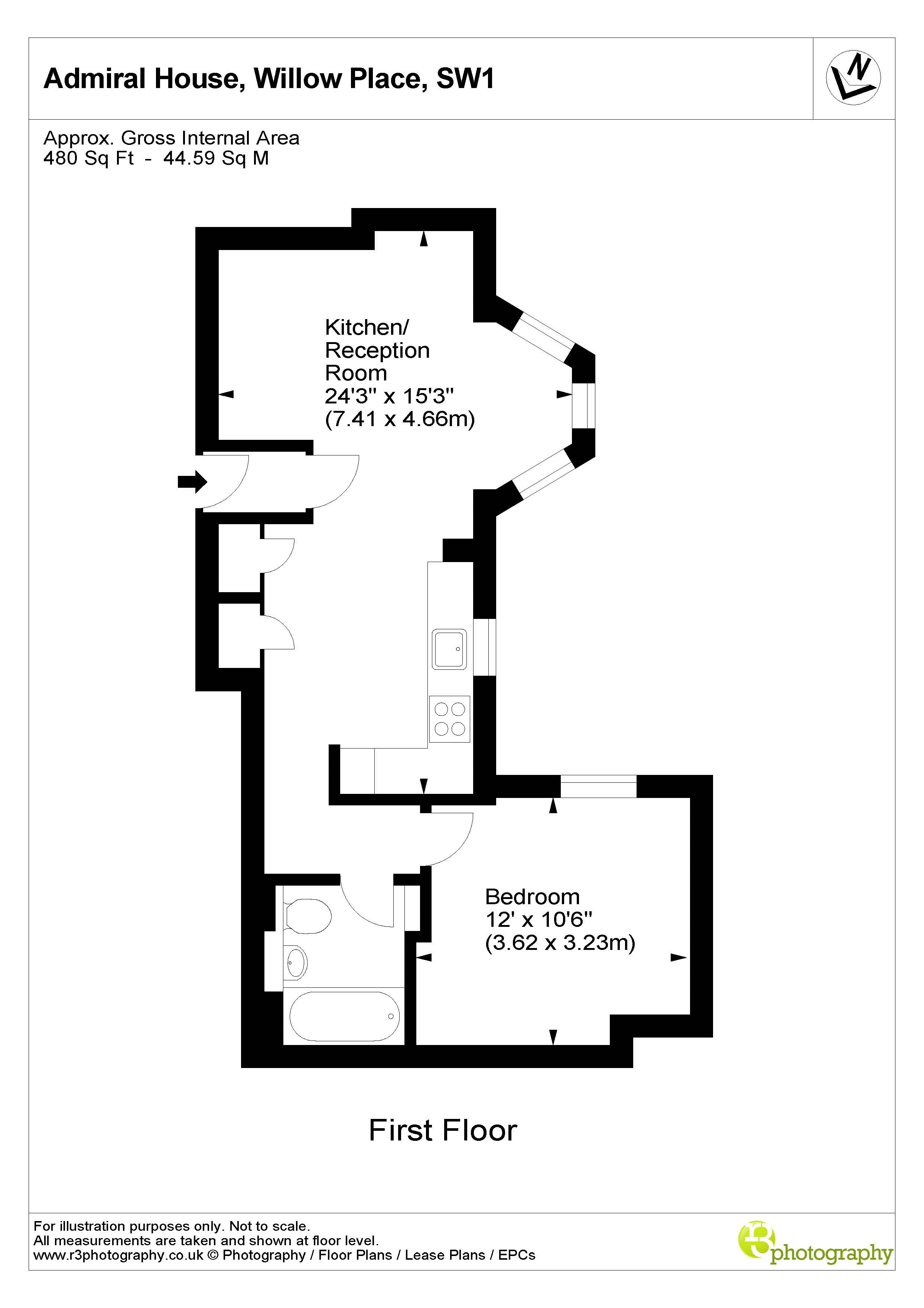 Admiral House, Willow Place, London SW1P, 1 bedroom flat for sale