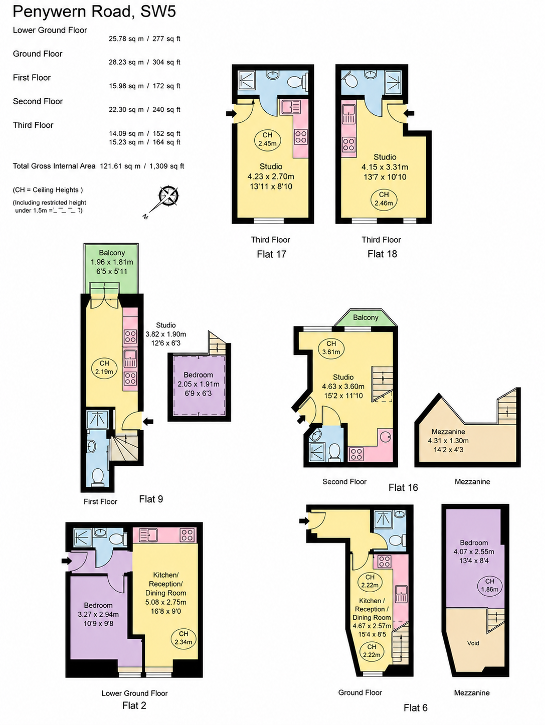 2,6,9,16,17,18 - 36 36, Penywern Road, Penywern Road floorplan