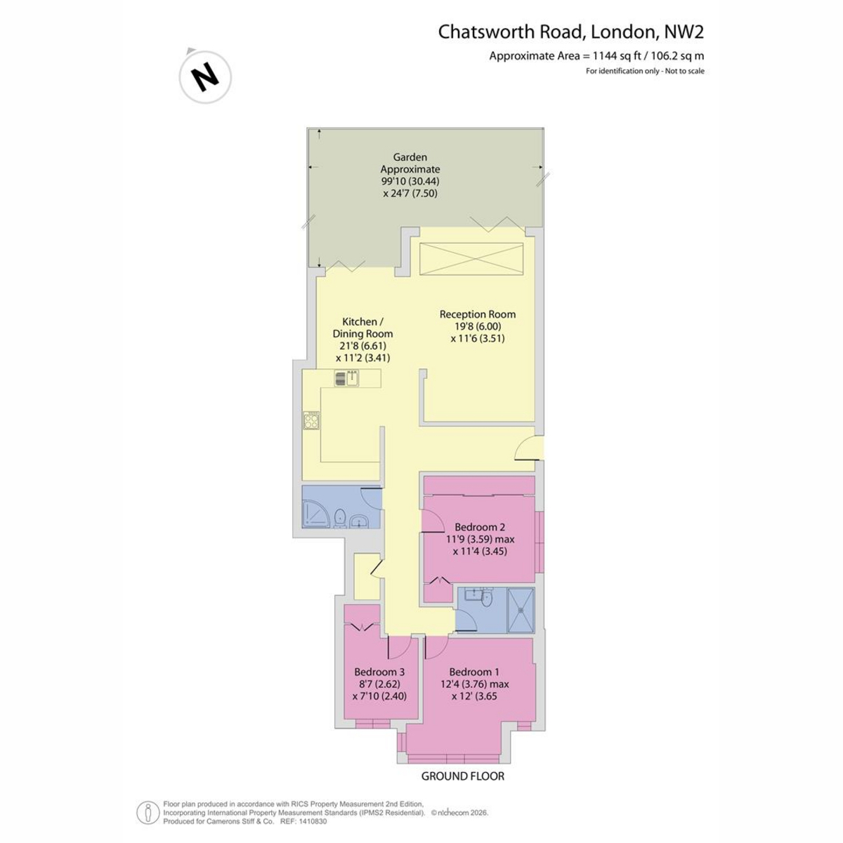 Flat Flat 1, 153, Chatsworth Road, London floorplan