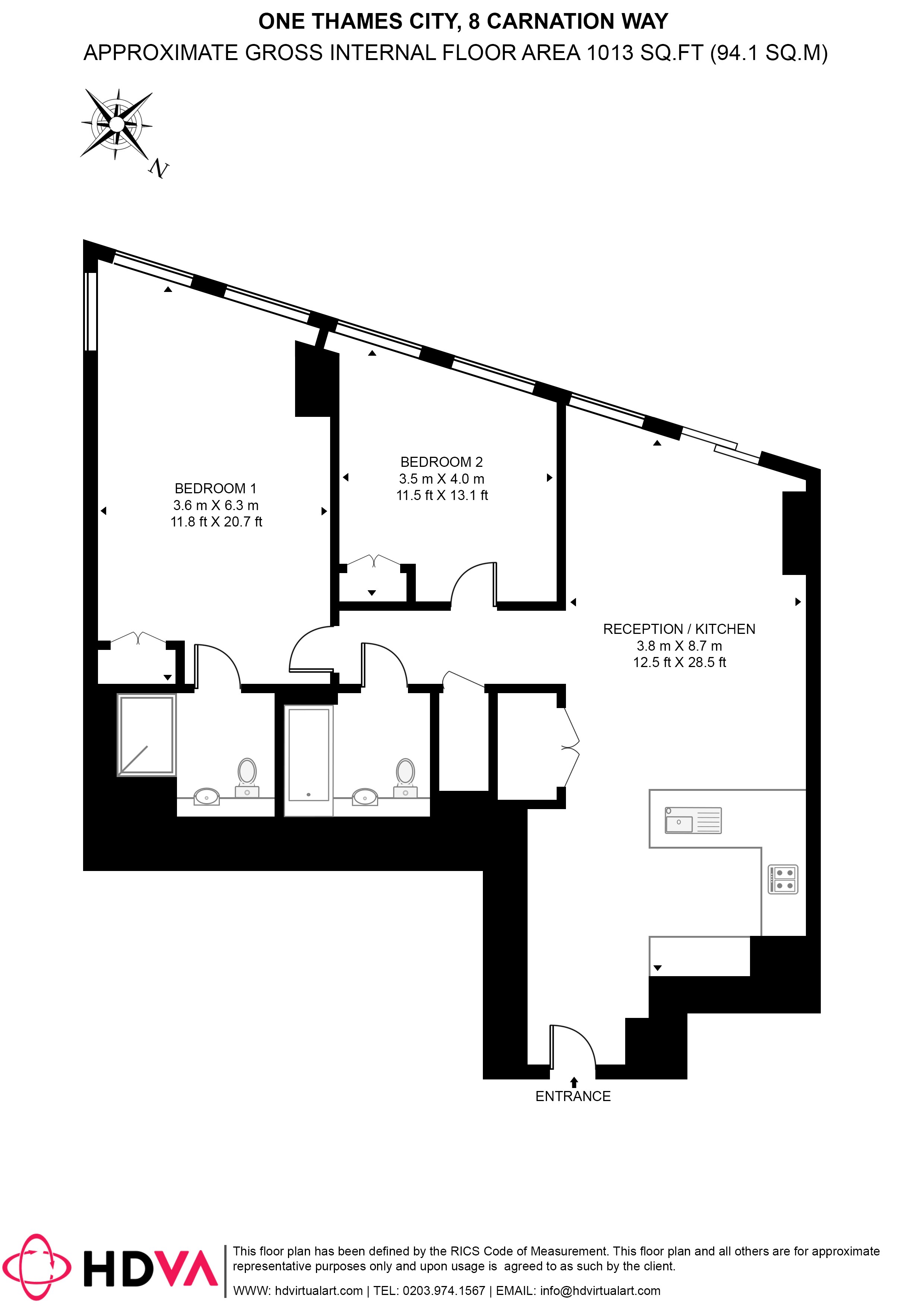Apartment B0607, 8 Carnation Way, London floorplan