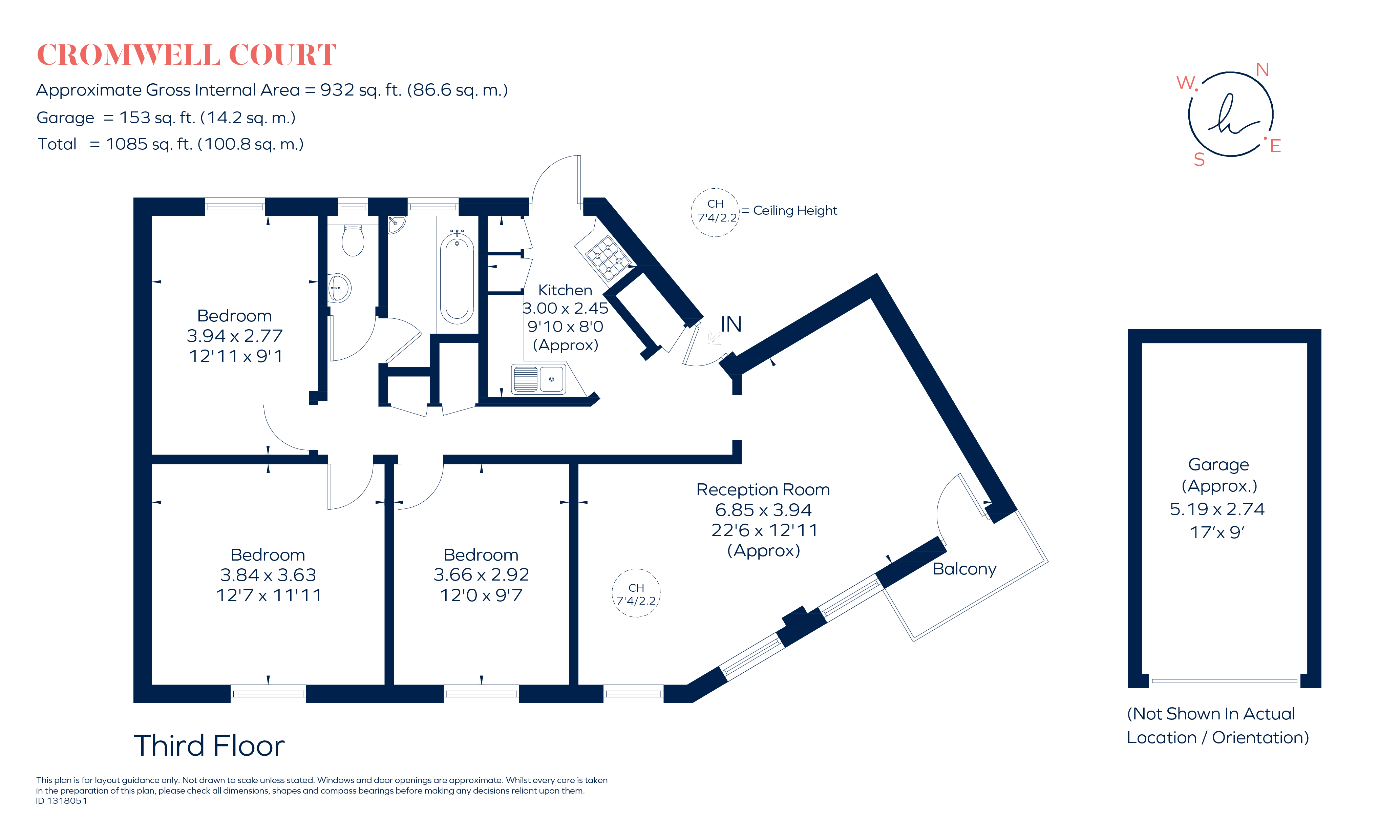Flat 7, Cromwell Court, Kingston Hill, Kingston Upon Thames floorplan