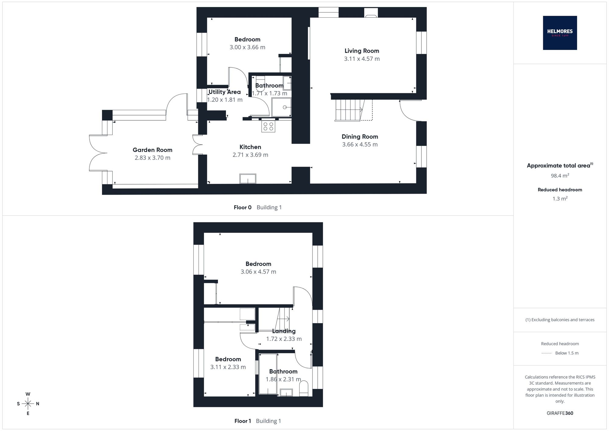 1 Hele Cottages, West Sandford, Crediton floorplan