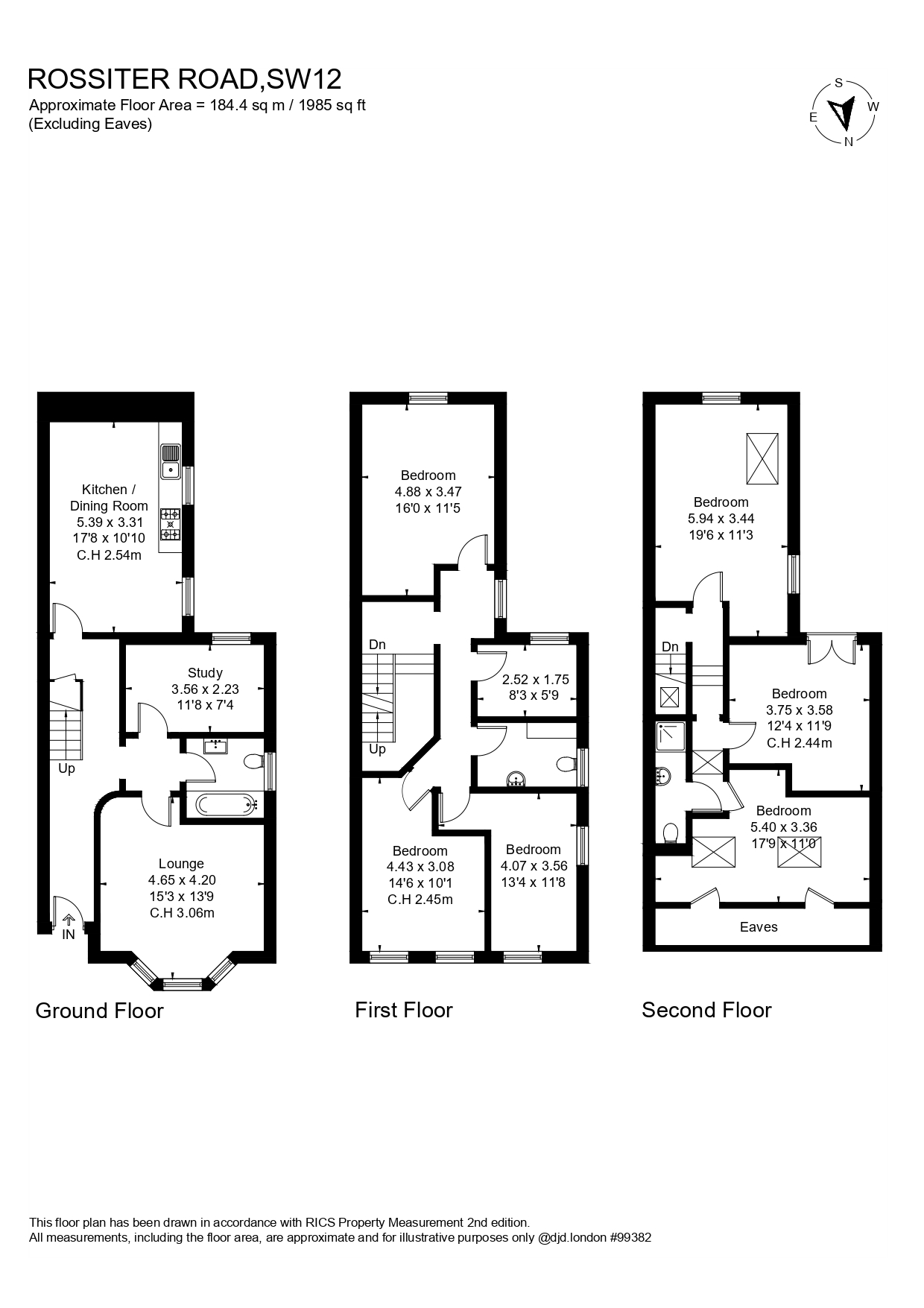 88, Rossiter Road, London floorplan