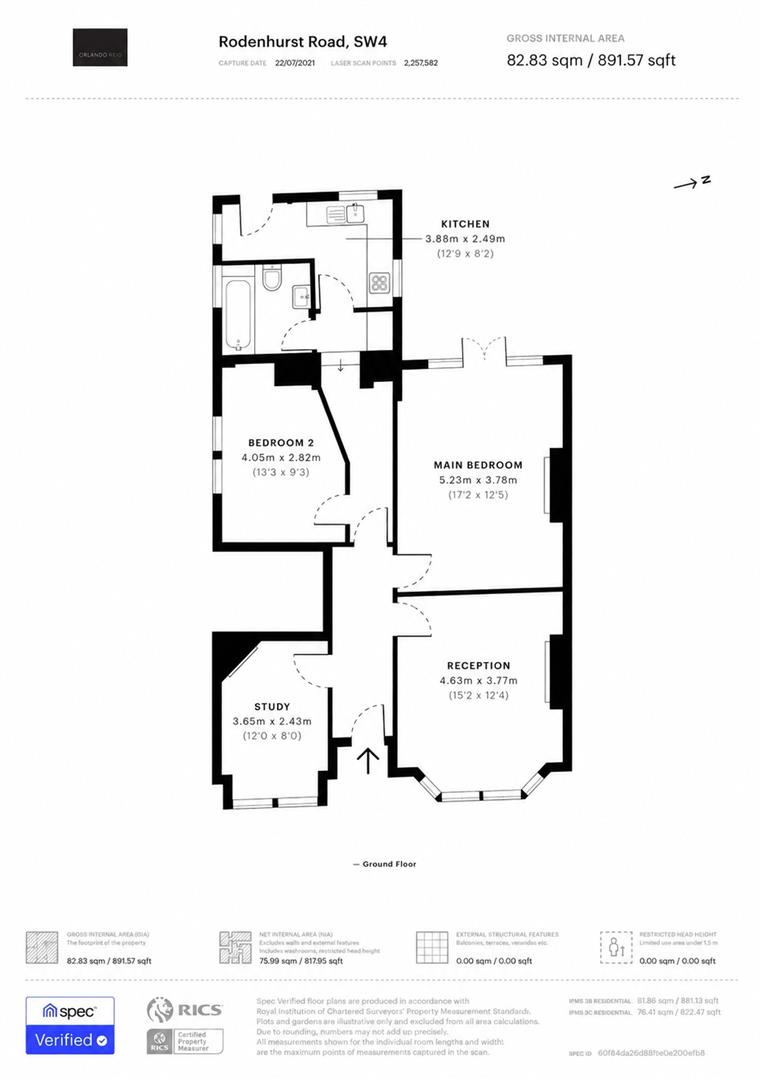 122, Rodenhurst Road, London floorplan