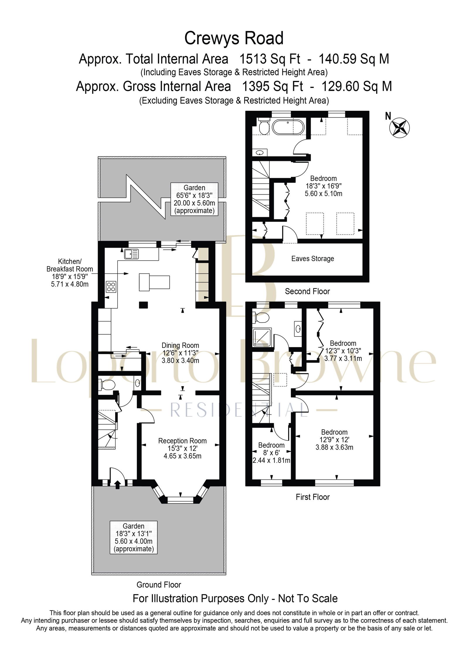 64, Crewys Road, London floorplan