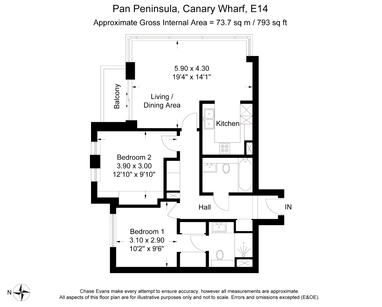 Flat 1501,, West Tower, 1 Pan Peninsula Square floorplan