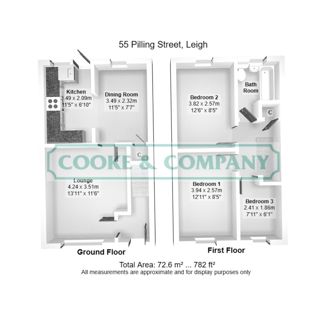 55, Pilling Street, Leigh floorplan