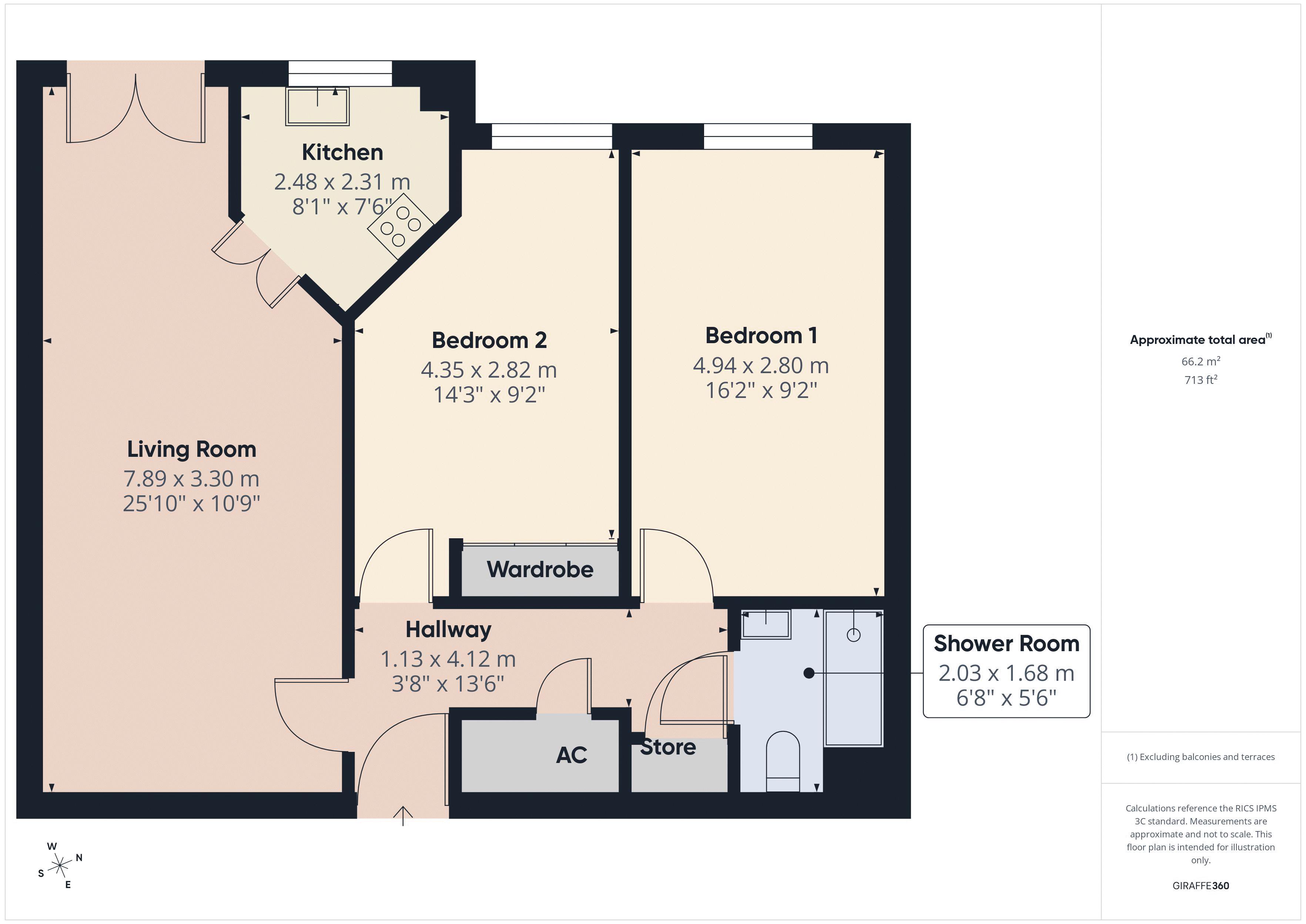 Flat 7, Bourne Court, 91 - 103 Croydon Road, Caterham floorplan