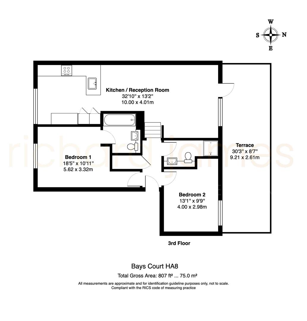 Bays Court, Penthouse 3, Hale Lane, Edgware floorplan