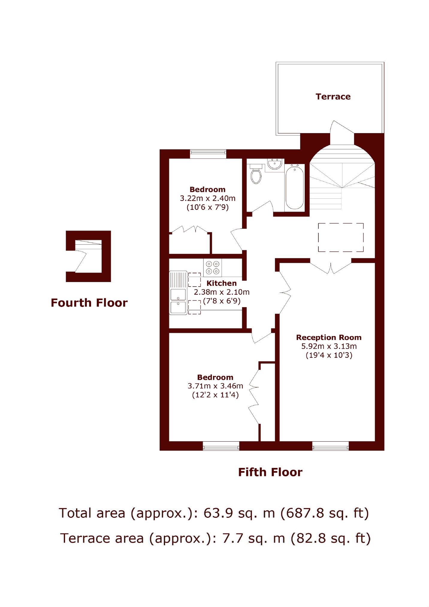 Flat 7, 8, Elvaston Place, London floorplan